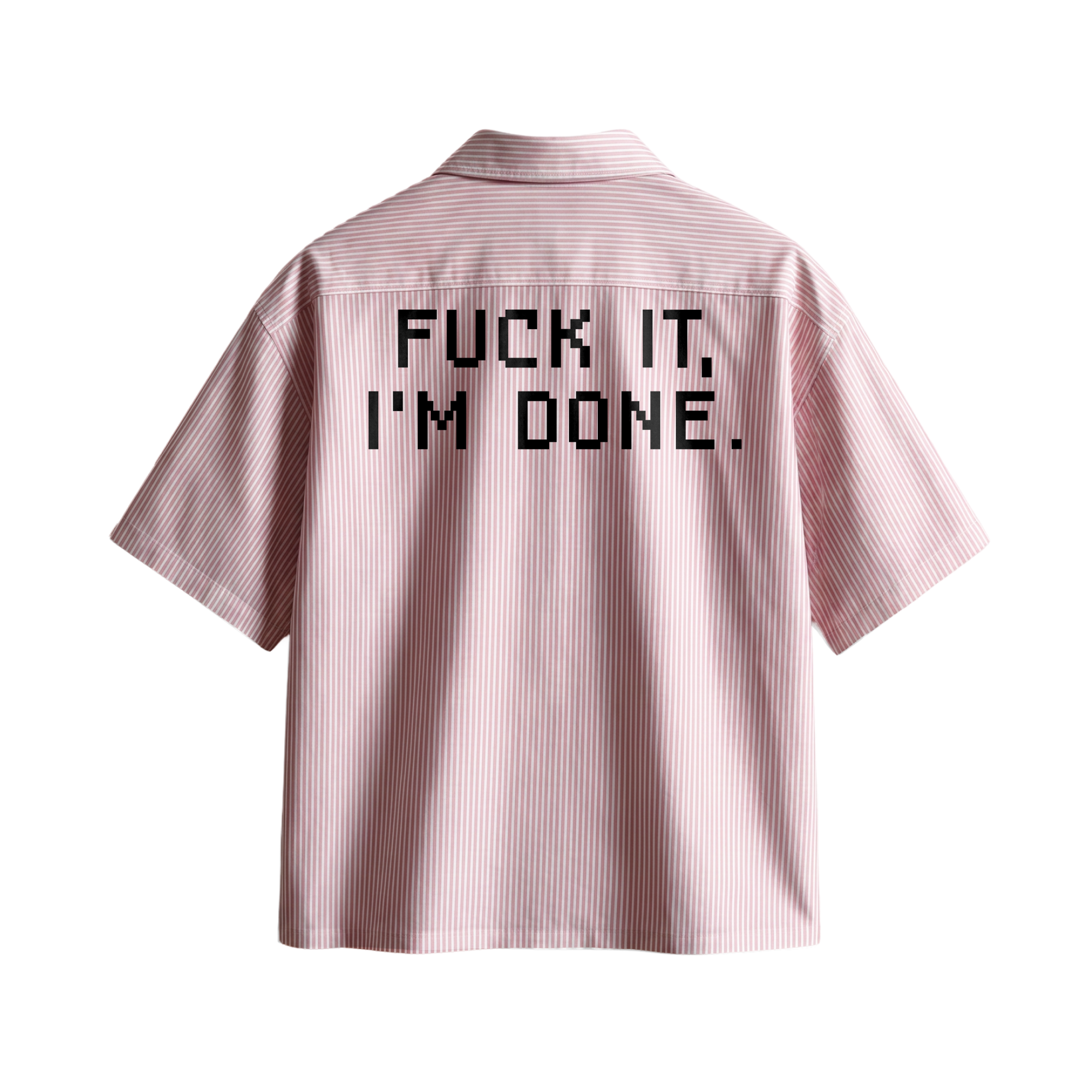 Forfksake Walkout Boxy Fit Pink Striped Shirt