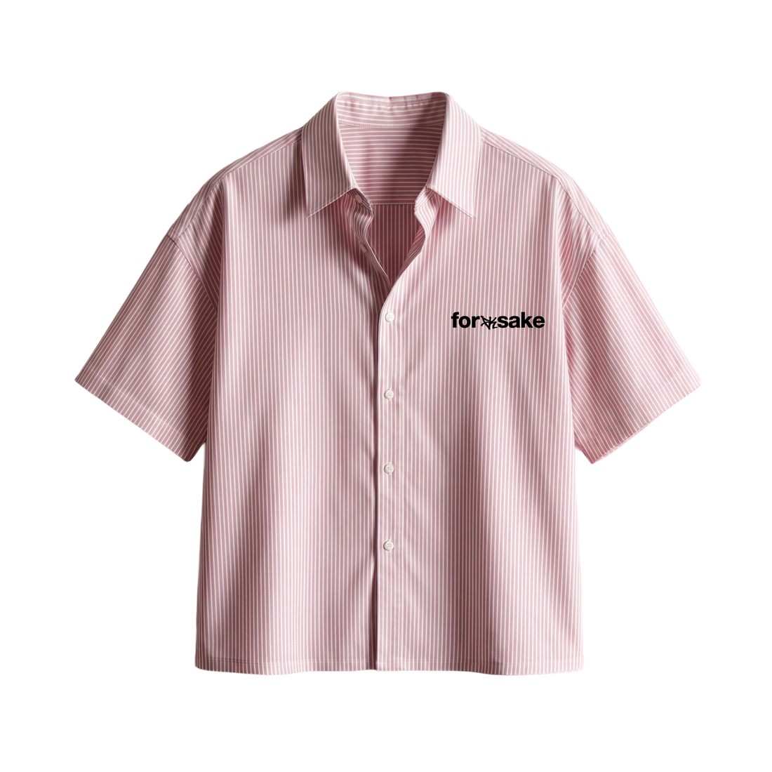 Forfksake Walkout Boxy Fit Pink Striped Shirt