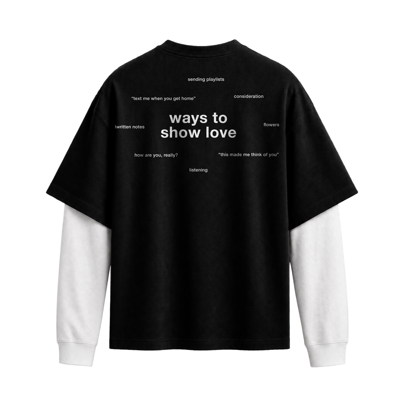 Forfksake Ways To Show Love Double Layered T-Shirt Black