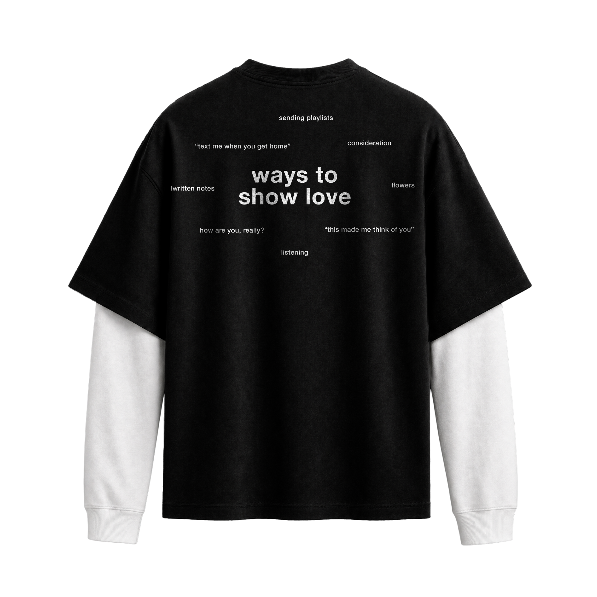 Forfksake Ways To Show Love Double Layered T-Shirt Black