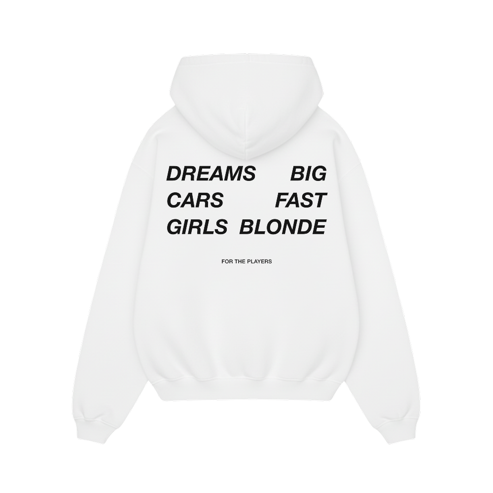 FORFKSAKE DREAMS BIG WHITE HOODIE