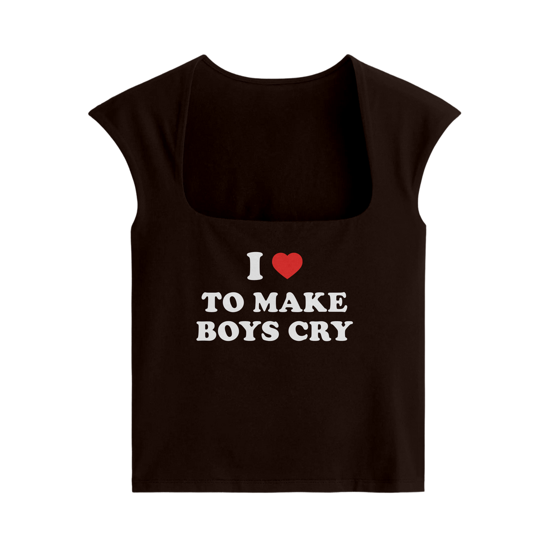 Forfksake I Love To Make Boys Cry Baby Tee Brown