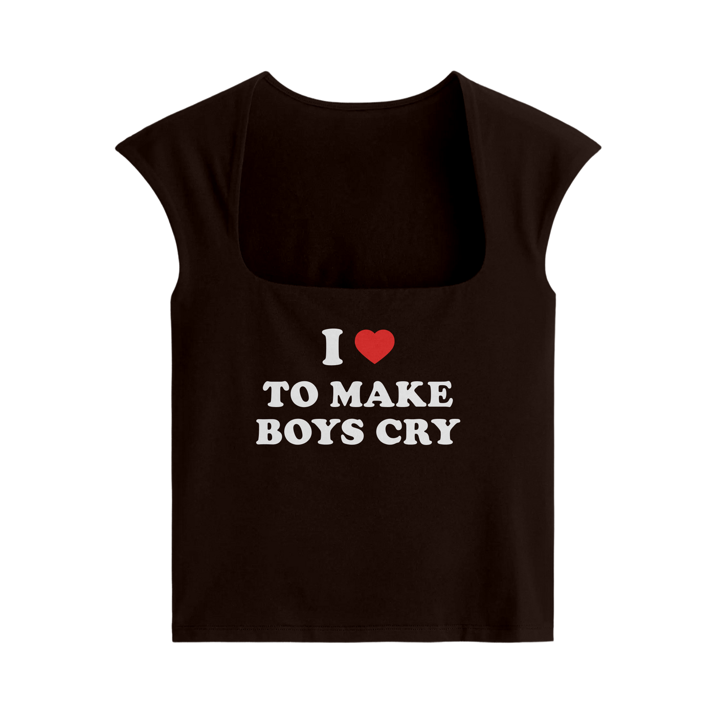 Forfksake I Love To Make Boys Cry Baby Tee Brown