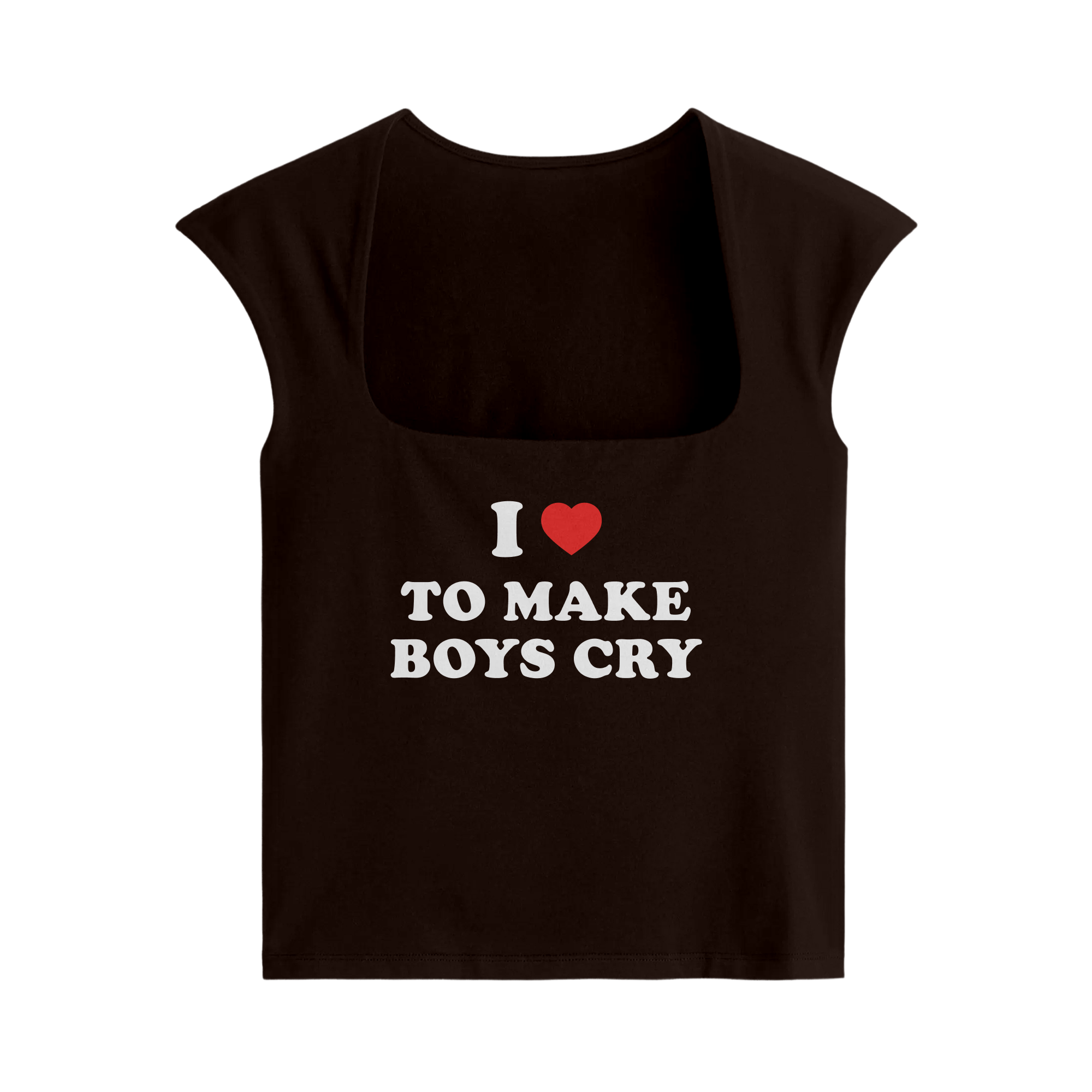 Forfksake I Love To Make Boys Cry Baby Tee Brown