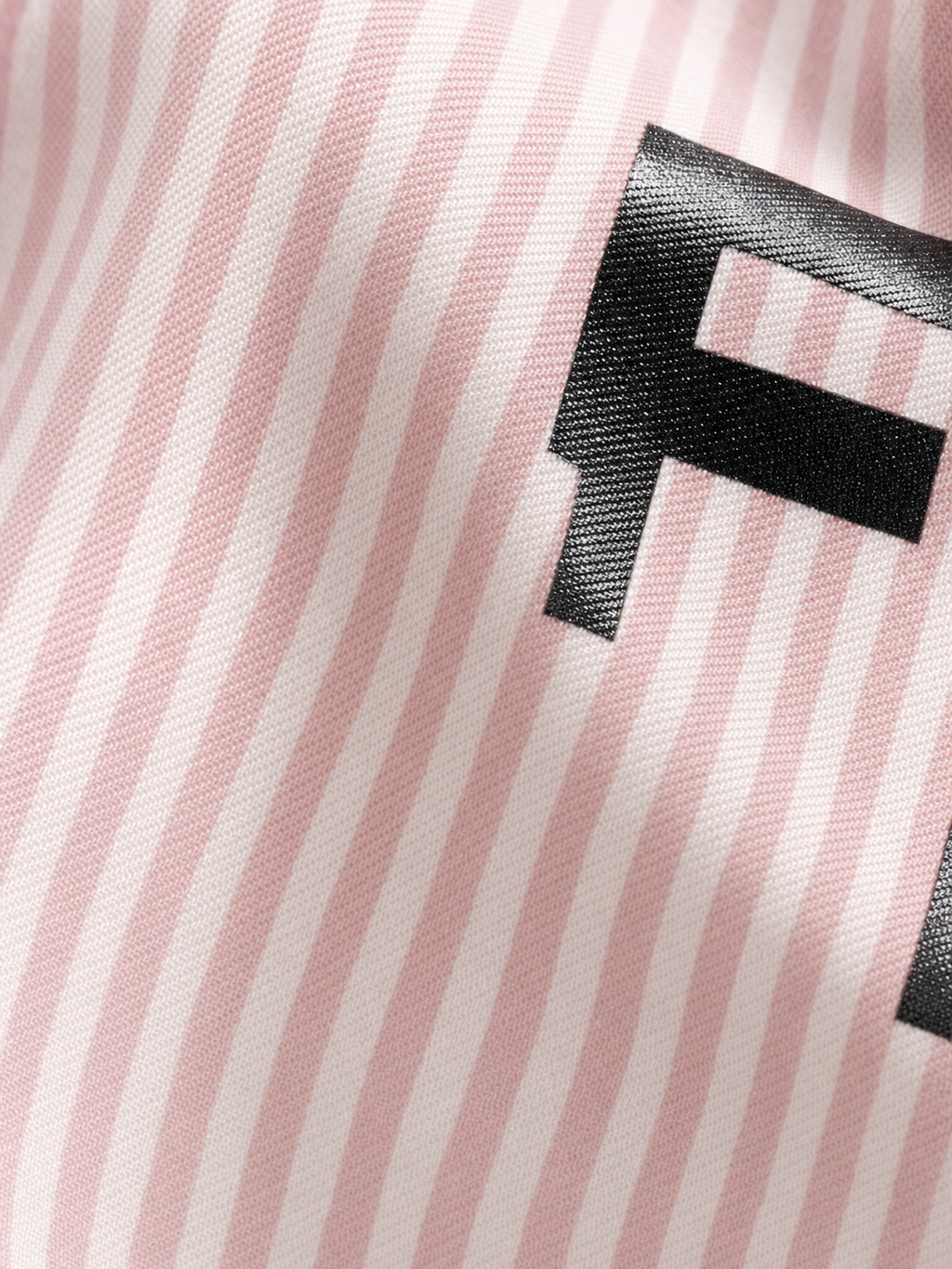 Forfksake Walkout Boxy Fit Pink Striped Shirt – close-up detail