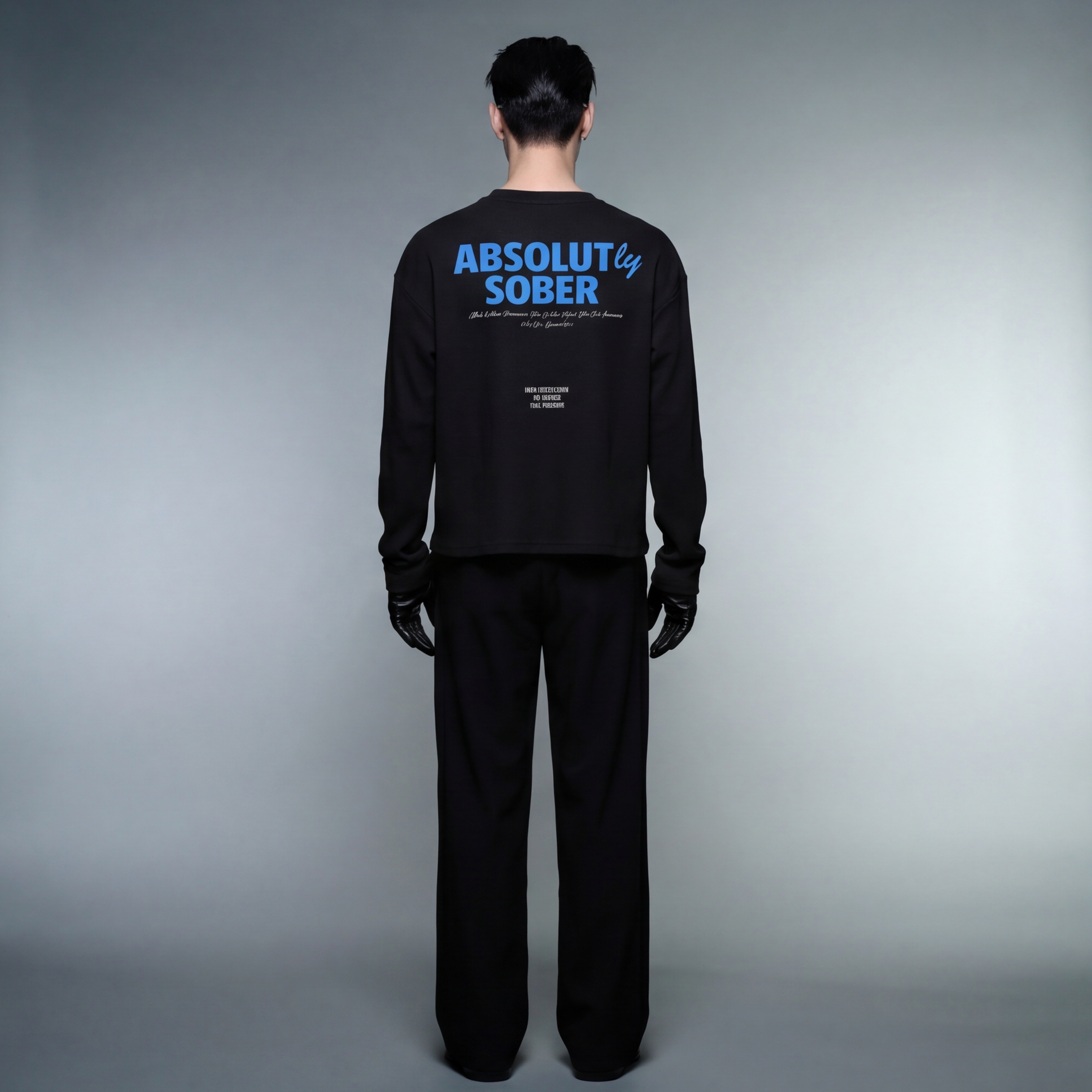forfksake-absolut-00-tee-waffle-long-sleeve-black model back