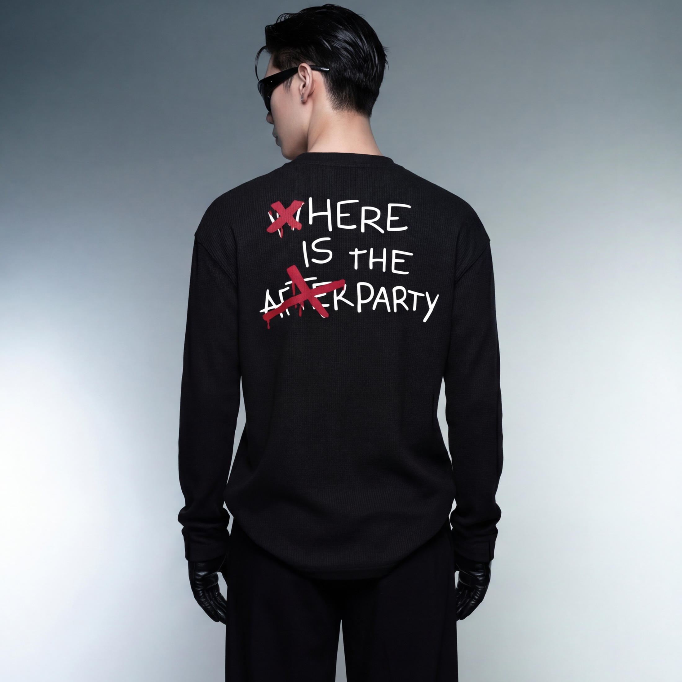 forfksake-afterparty-scenes-waffle-long-sleeve-black model back