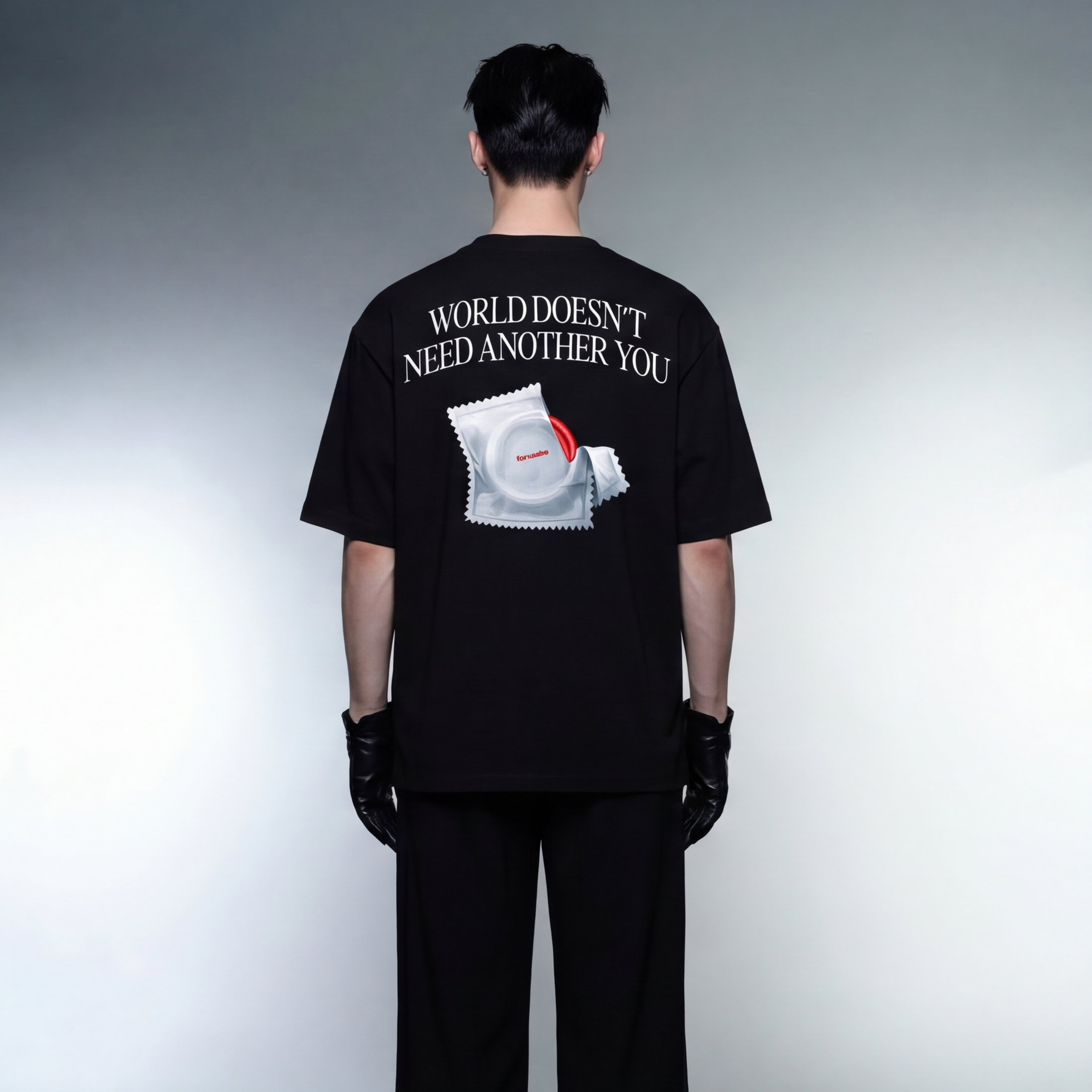forfksake-overworked-and-underfucked-t-shirt-black model back