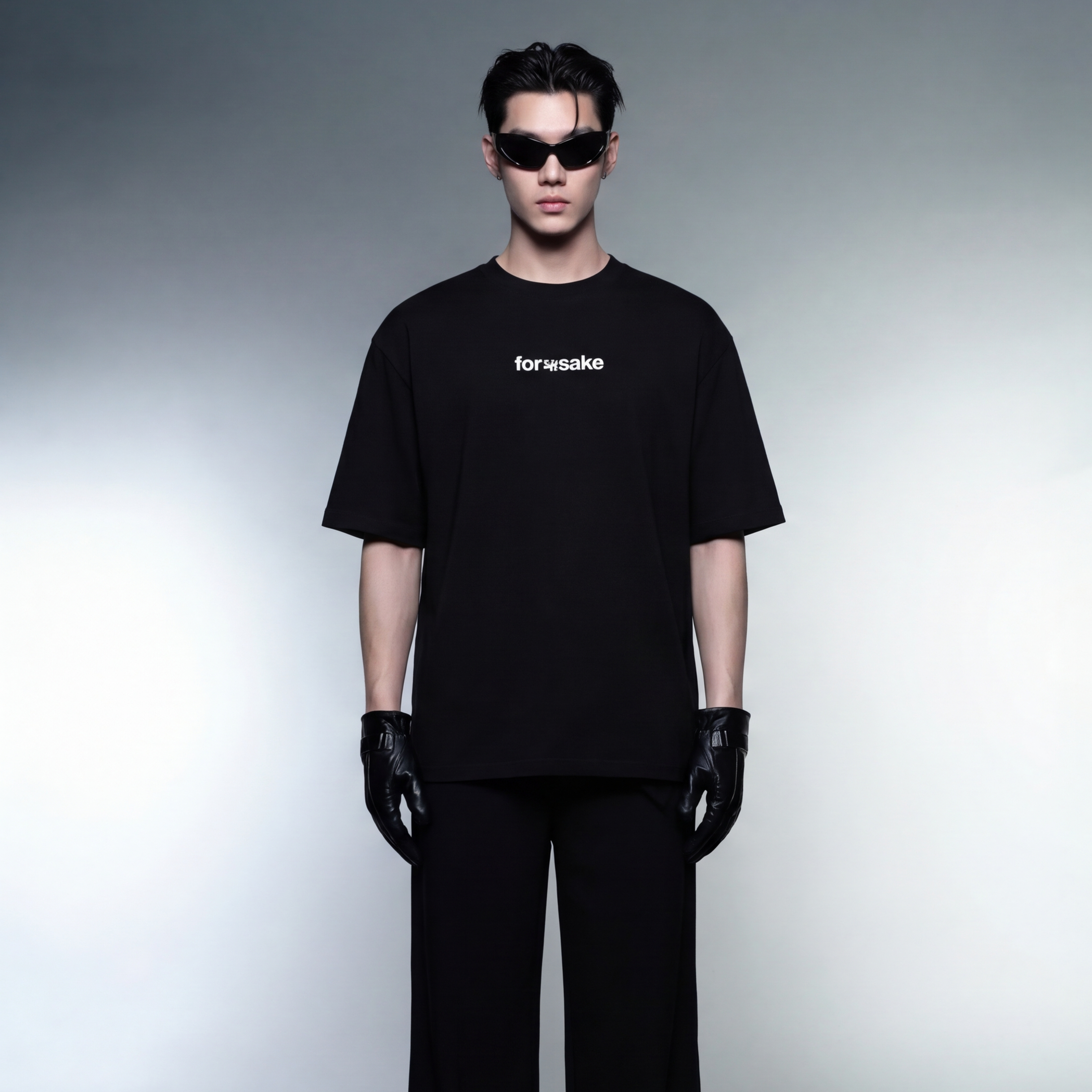 forfksake-overworked-and-underfucked-t-shirt-black model front