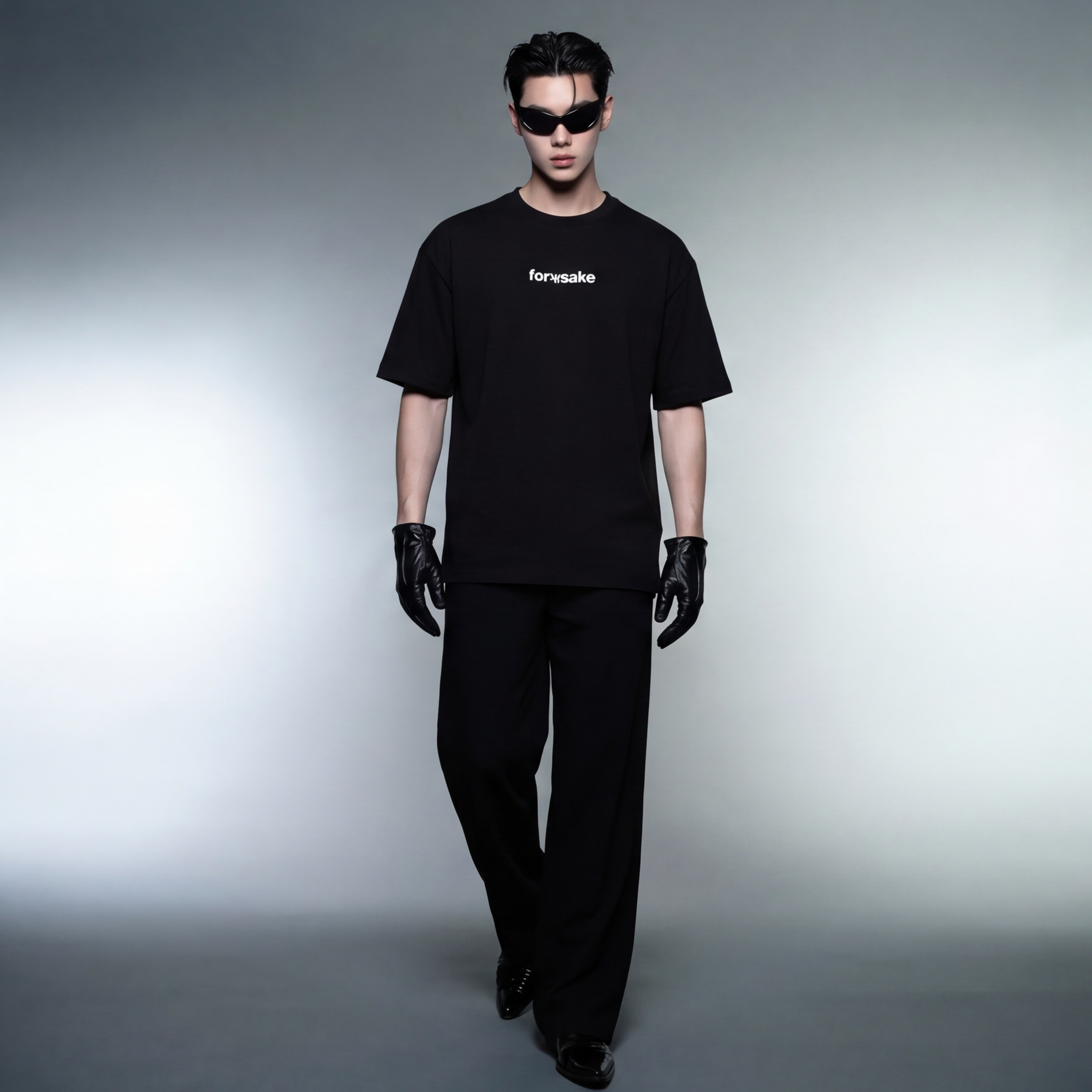 forfksake-red-flags-t-shirt-black model front