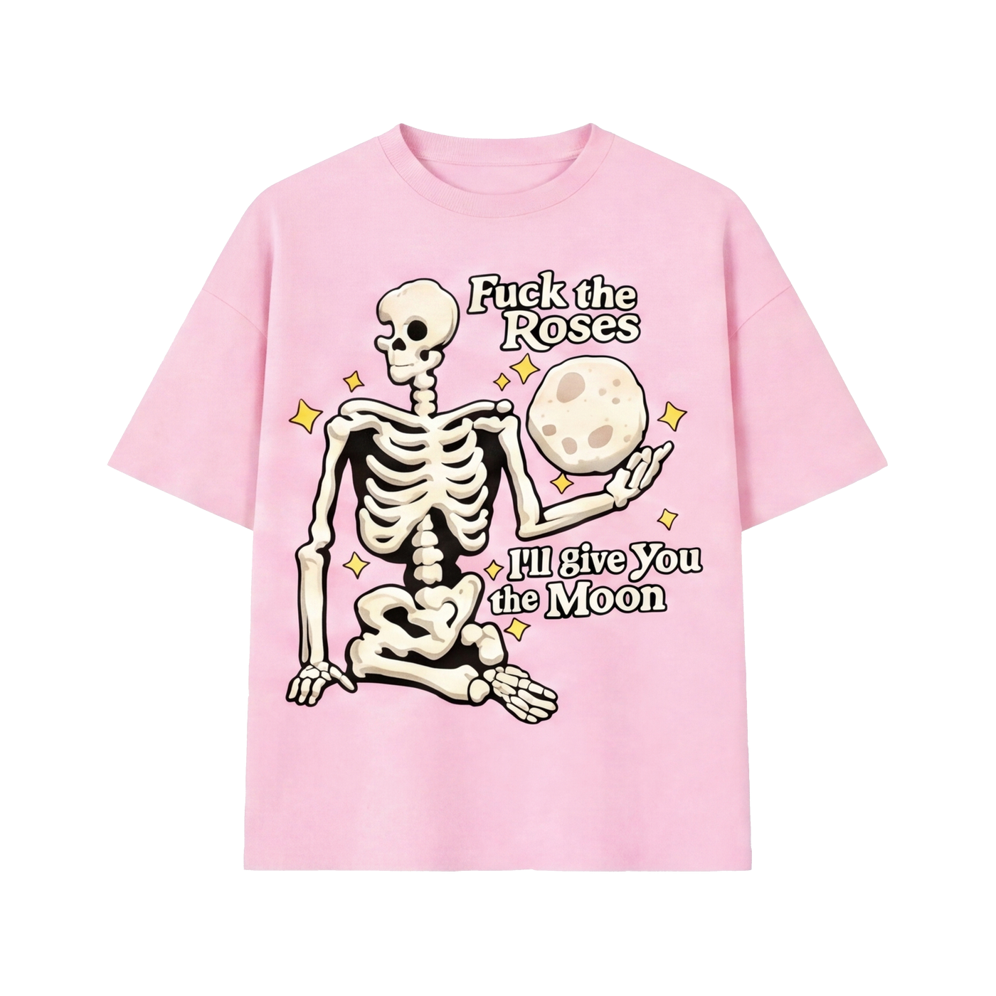 FFS restored original first-two | original_media:gid://shopify/MediaImage/30695009058919 | position:1 | Forfksake Giving You Moon Tee - Pink