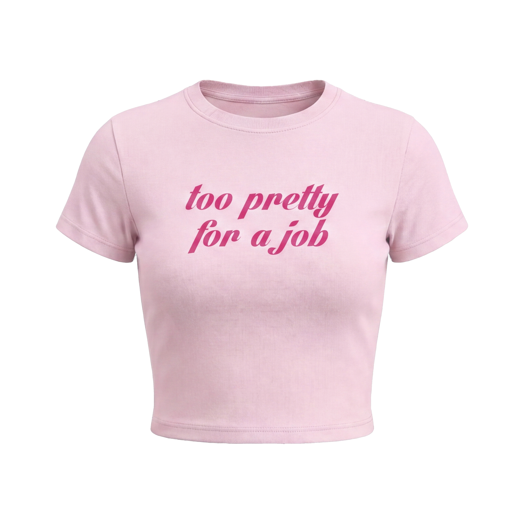 FFS restored original first-two | original_media:gid://shopify/MediaImage/30695097434215 | position:1 | Forfksake Too Pretty For A Job Baby Tee Pink