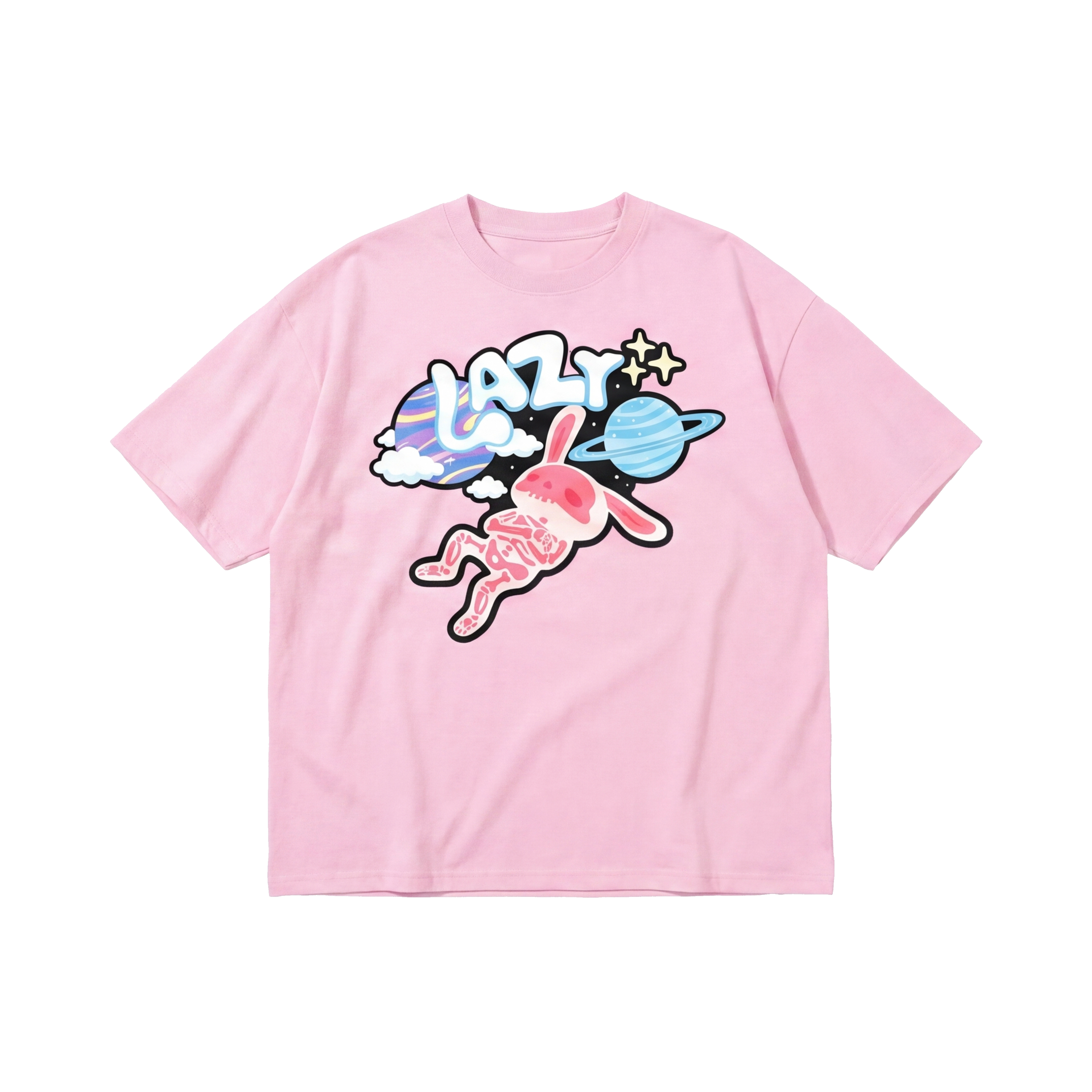 FFS restored original first-two | original_media:gid://shopify/MediaImage/30695009583207 | position:1 | Forfksake Lazy Orbit Tee - Pink