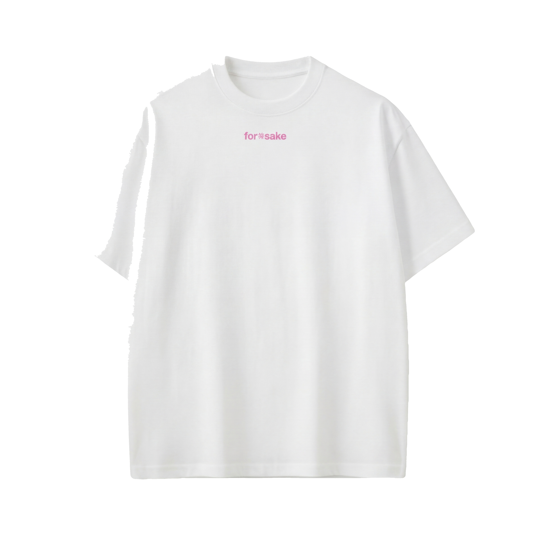 FFS restored original first-two | original_media:gid://shopify/MediaImage/30695048413287 | position:2 | Forfksake Pink White T-Shirt