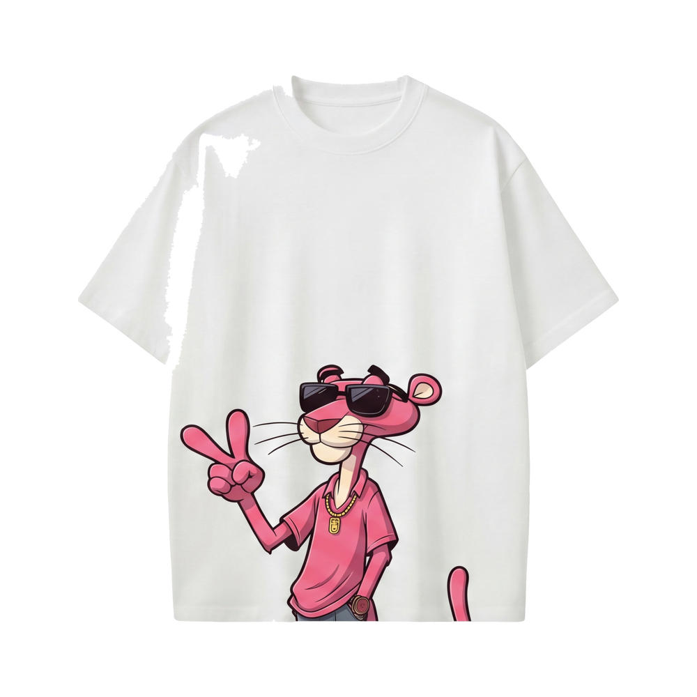FFS restored original first-two | original_media:gid://shopify/MediaImage/30694981369959 | position:1 | Forfksake Pink Panther White T-Shirt