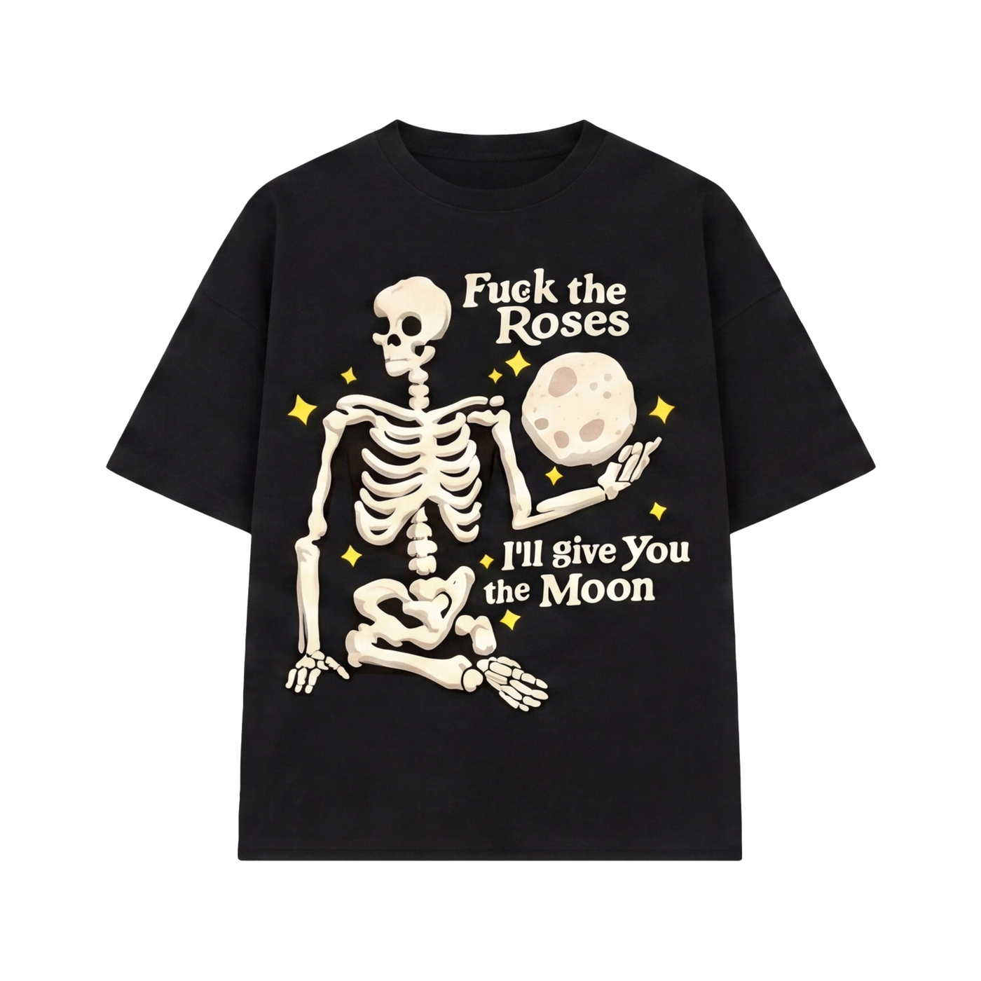 FFS restored original first-two | original_media:gid://shopify/MediaImage/30695010074727 | position:1 | Forfksake Giving You Moon Tee - Black