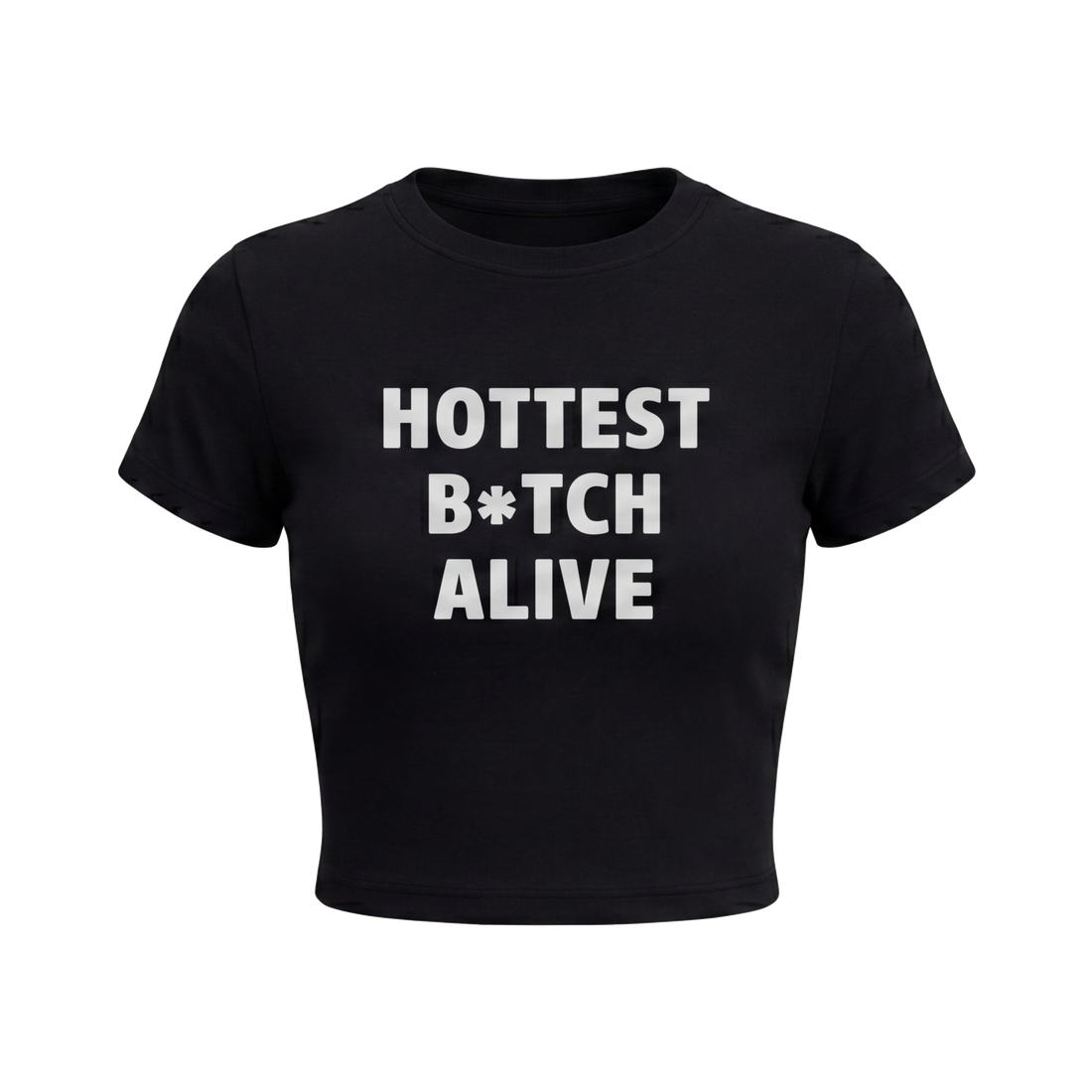 FFS restored original first-two | original_media:gid://shopify/MediaImage/30695089995879 | position:1 | Forfksake Hottest Bitch Alive Baby Tee Black