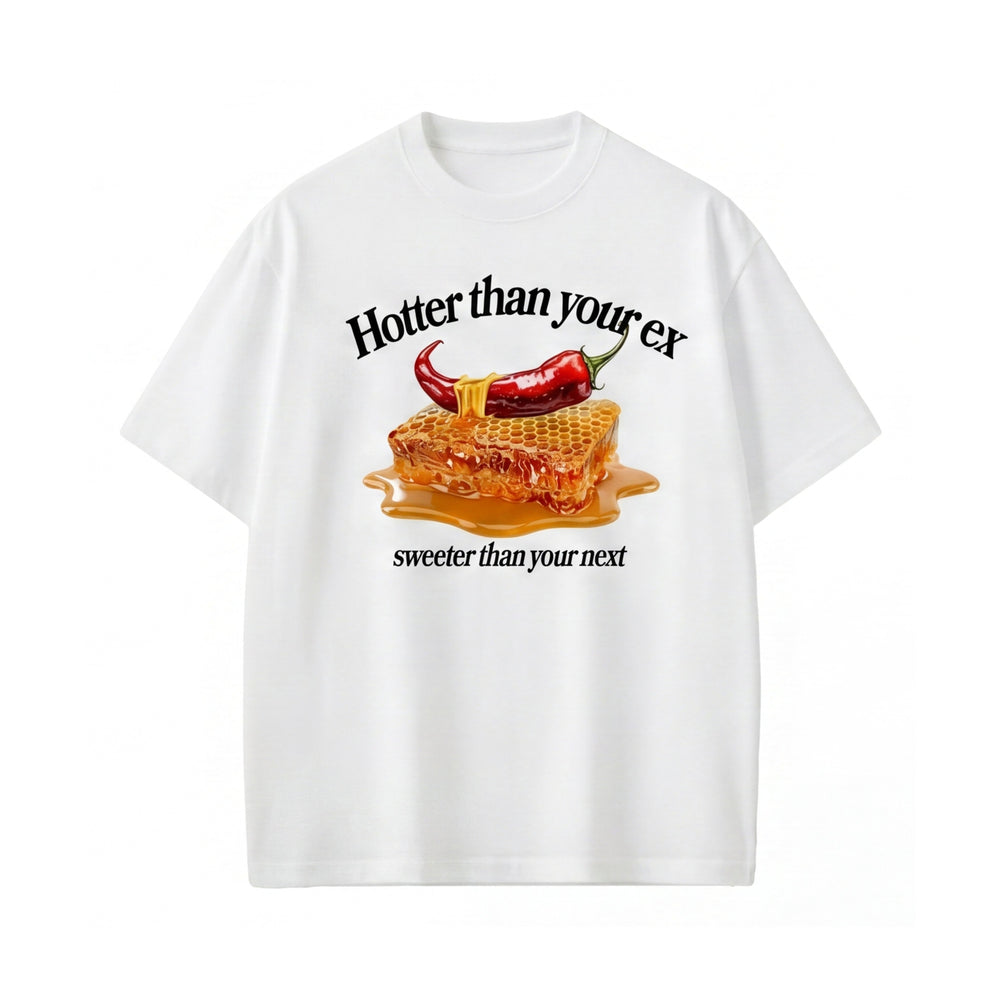 FFS restored original first-two | original_media:gid://shopify/MediaImage/30692855873639 | position:1 | Forfksake Hotter White T-Shirt