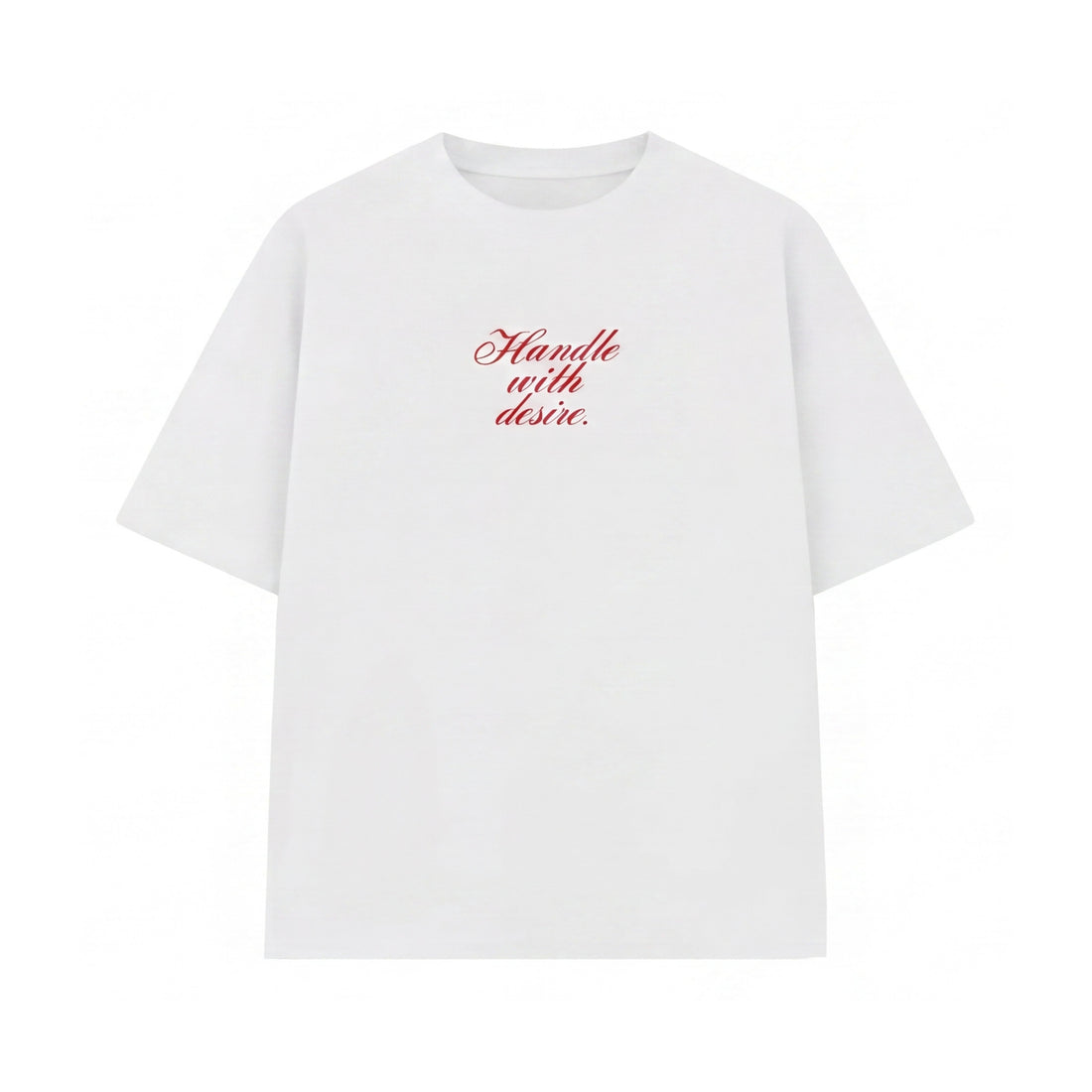 FFS restored original first-two | original_media:gid://shopify/MediaImage/30692782178407 | position:2 | Forfksake Handle With Desire White T-Shirt