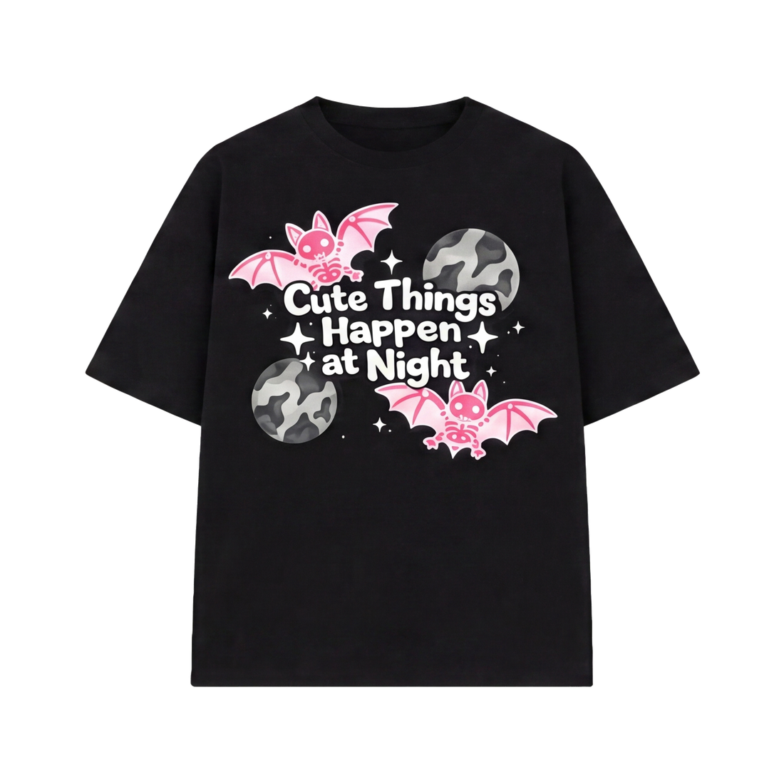 FFS restored original first-two | original_media:gid://shopify/MediaImage/30695010140263 | position:1 | Forfksake Batty At Night Tee - Black