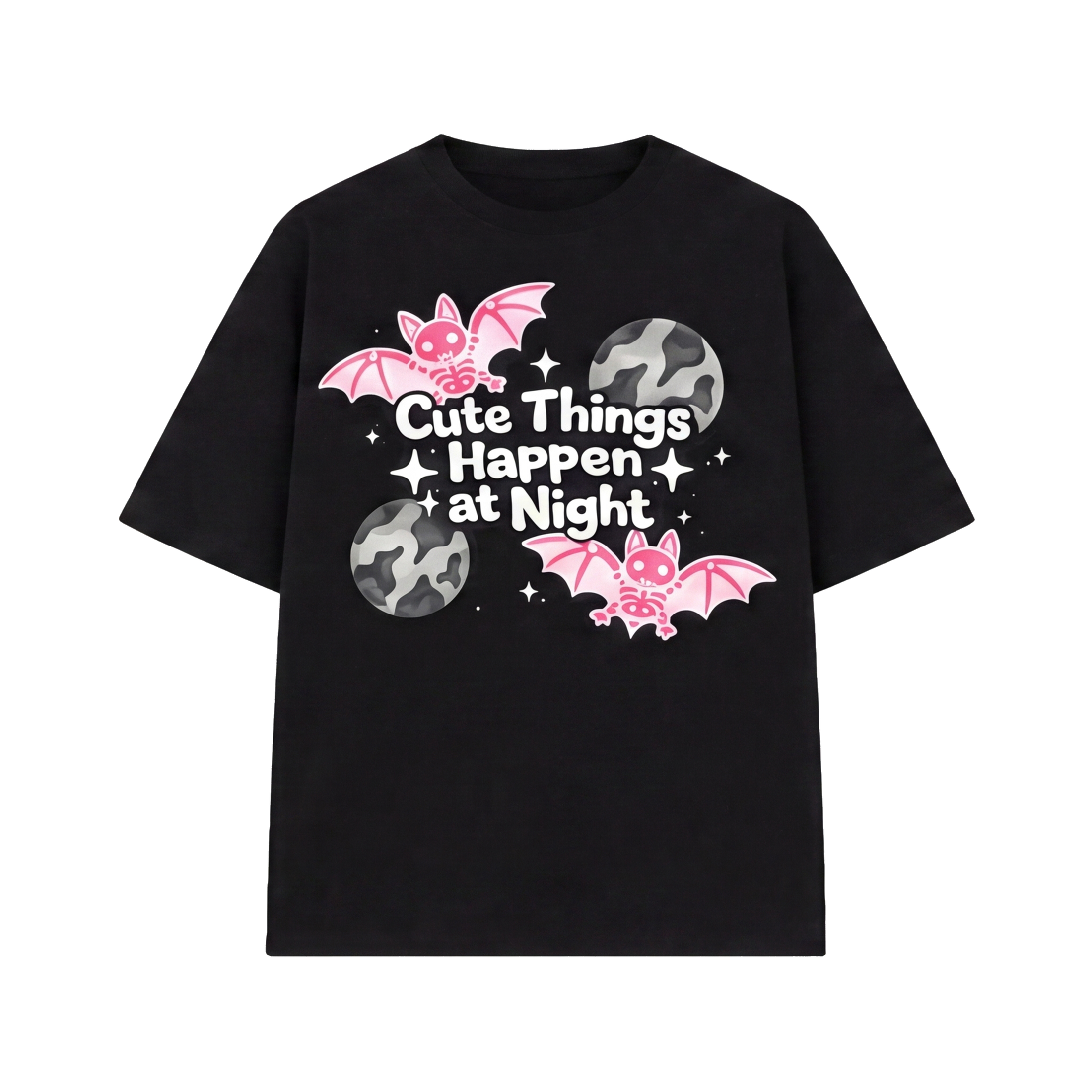 FFS restored original first-two | original_media:gid://shopify/MediaImage/30695010140263 | position:1 | Forfksake Batty At Night Tee - Black
