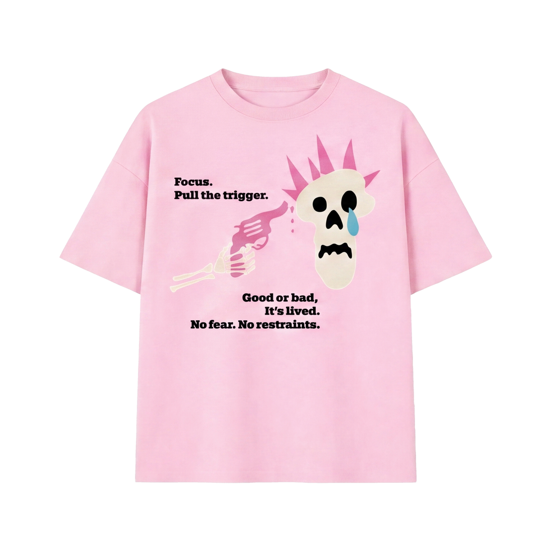 FFS restored original first-two | original_media:gid://shopify/MediaImage/30695009681511 | position:1 | Forfksake Trigger Pull Tee - Pink