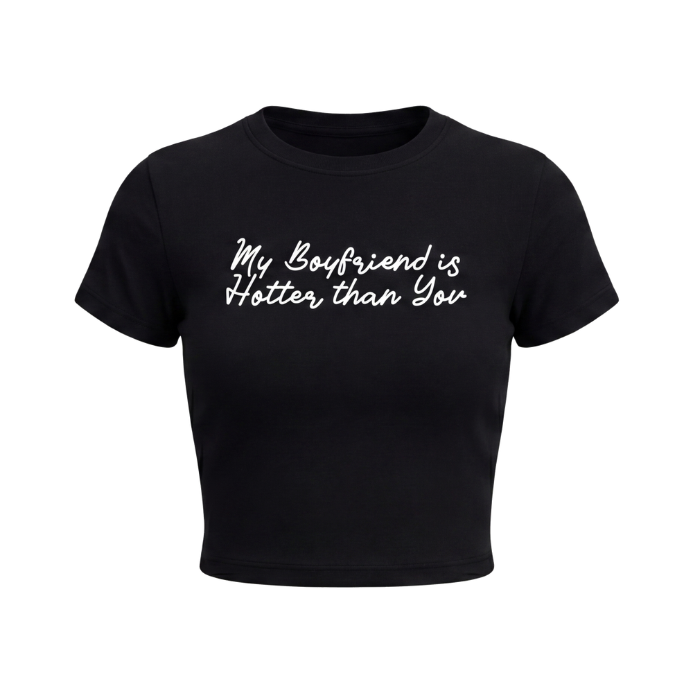FFS restored original first-two | original_media:gid://shopify/MediaImage/30695088291943 | position:1 | Forfksake Hotter Boyfriend Baby Tee Black