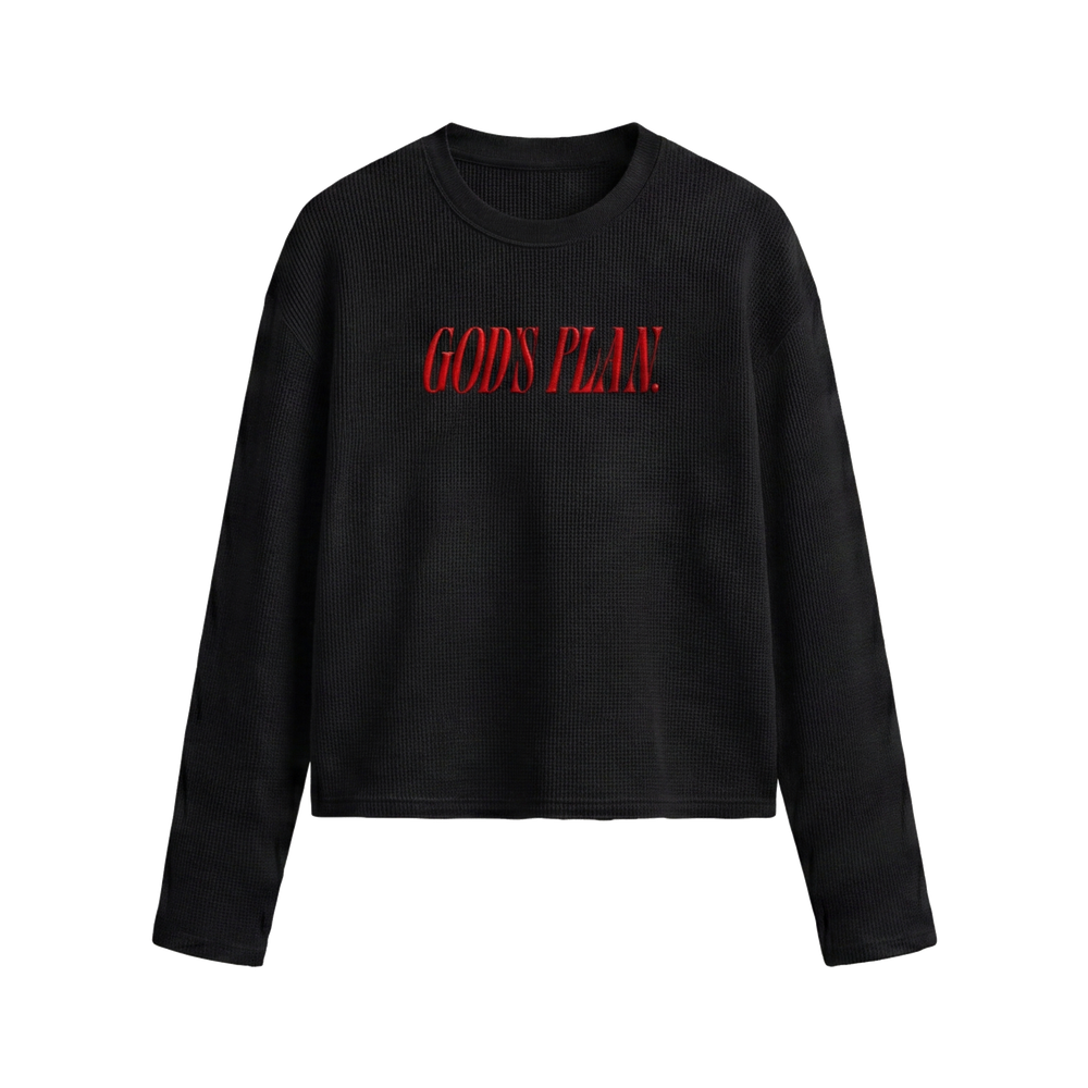 FFS restored original first-two | original_media:gid://shopify/MediaImage/30695167000679 | position:1 | Forfksake God's Plan Waffle Long Sleeve Black