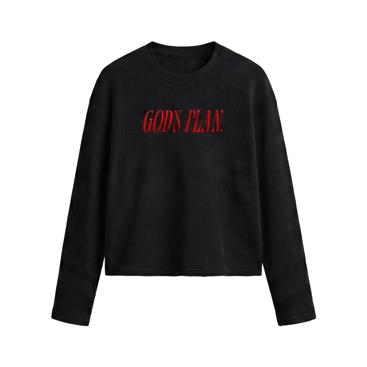 FFS restored original first-two | original_media:gid://shopify/MediaImage/30695167000679 | position:1 | Forfksake God's Plan Waffle Long Sleeve Black