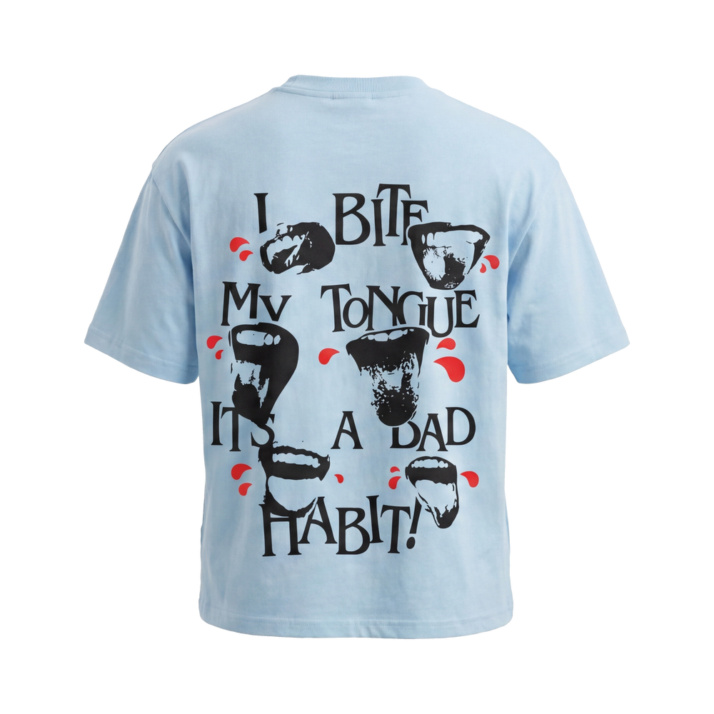 FFS restored original first-two | original_media:gid://shopify/MediaImage/30695041040487 | position:1 | Forfksake I Bite My Tounge It_s A Bad Habit T-Shirt(light Blue)