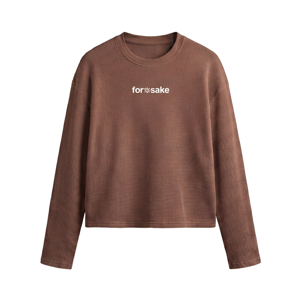 FFS restored original first-two | original_media:gid://shopify/MediaImage/30695166148711 | position:1 | Forfksake Hotter Girlfriend Waffle Long Sleeve Brown