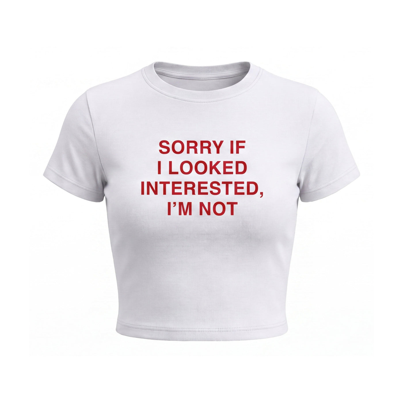 FFS restored original first-two | original_media:gid://shopify/MediaImage/30692910891111 | position:1 | Forfksake Sorry If I Looked Interested Baby Tee White