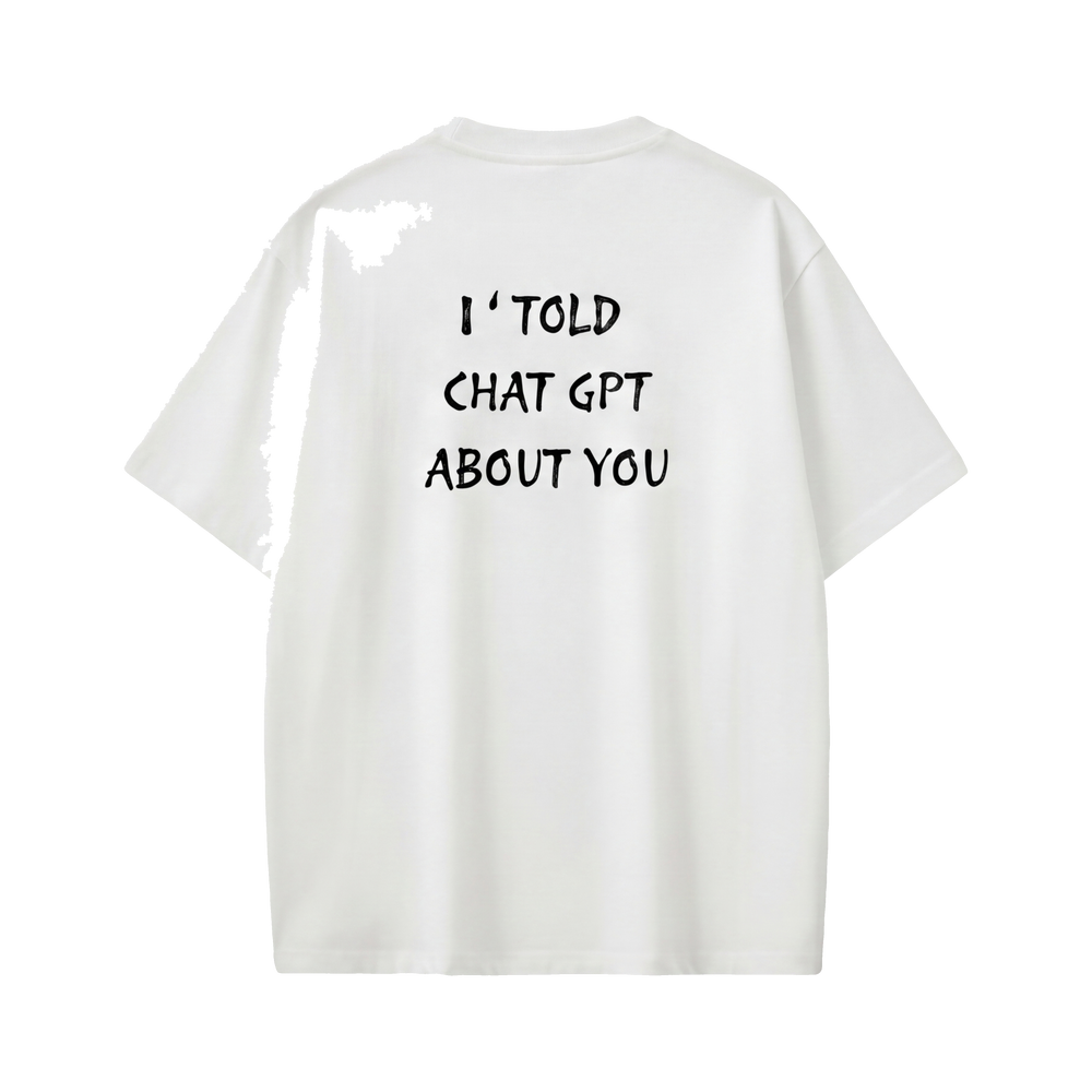 FFS restored original first-two | original_media:gid://shopify/MediaImage/30695018889319 | position:1 | Forfksake Chat GPT White T-Shirt