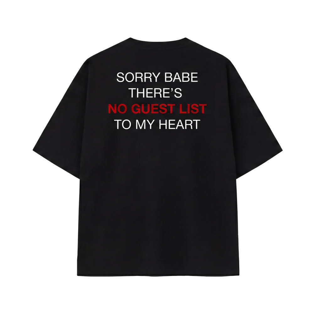 FFS restored original first-two | original_media:gid://shopify/MediaImage/30695050903655 | position:2 | Forfksake No Guest List T-Shirt Black