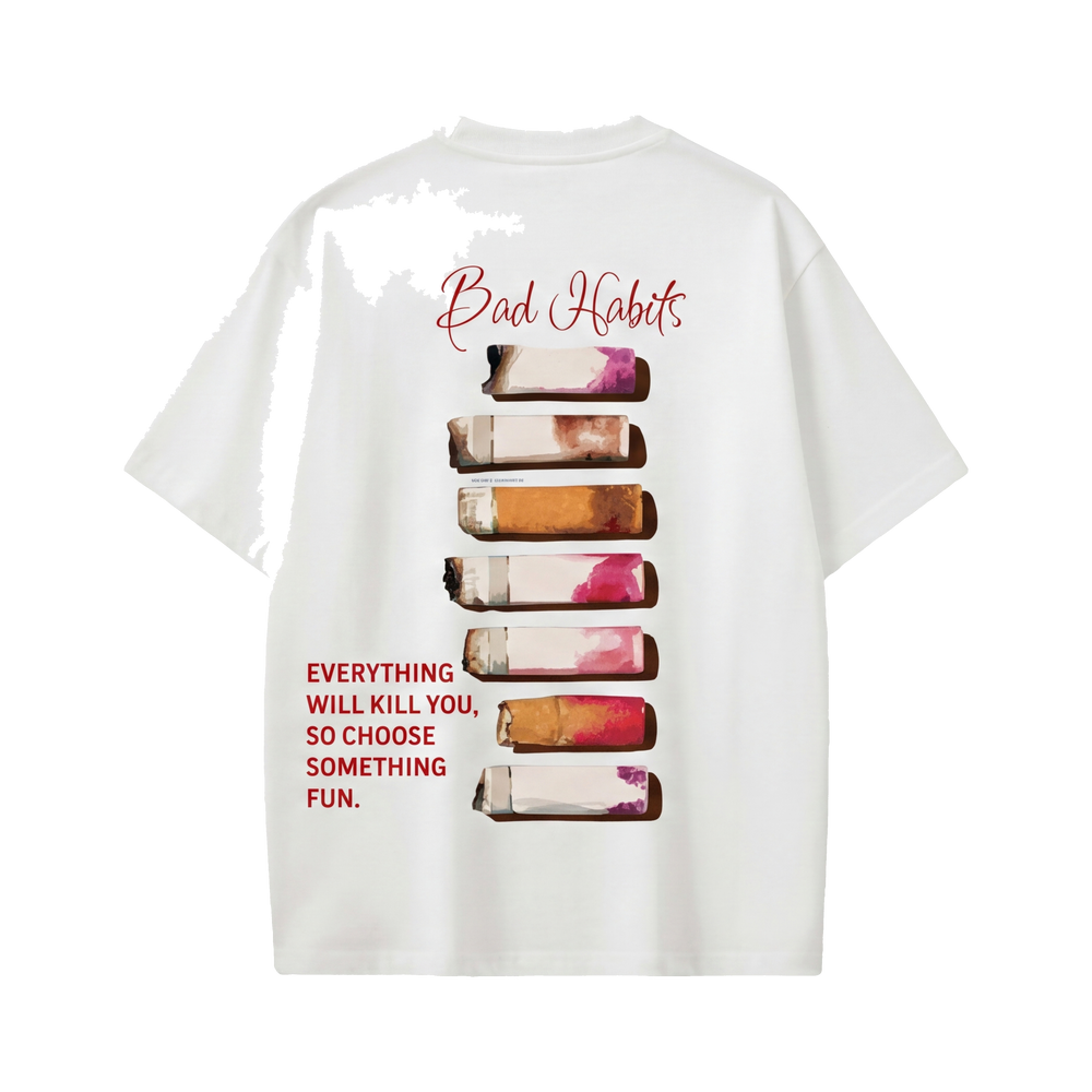 FFS restored original first-two | original_media:gid://shopify/MediaImage/30695034552423 | position:1 | Forfksake Bad Habits T-Shirt(white)