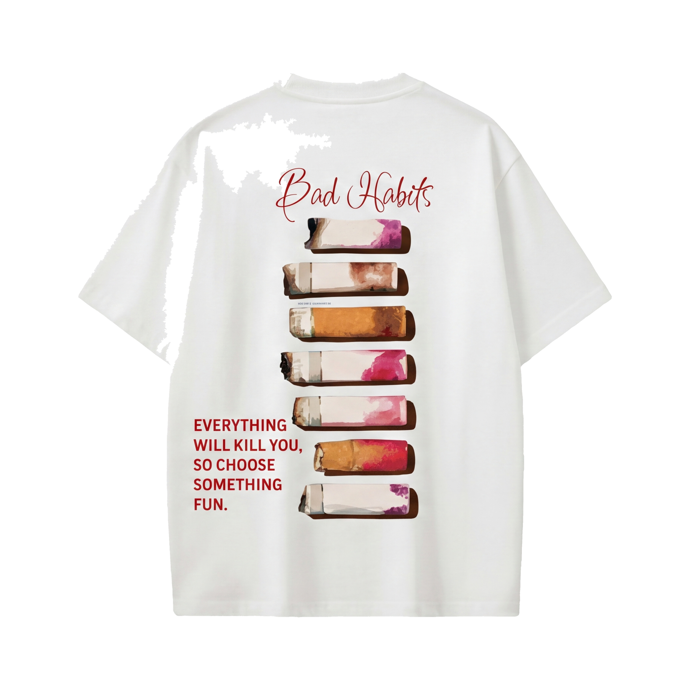FFS restored original first-two | original_media:gid://shopify/MediaImage/30695034552423 | position:1 | Forfksake Bad Habits T-Shirt(white)