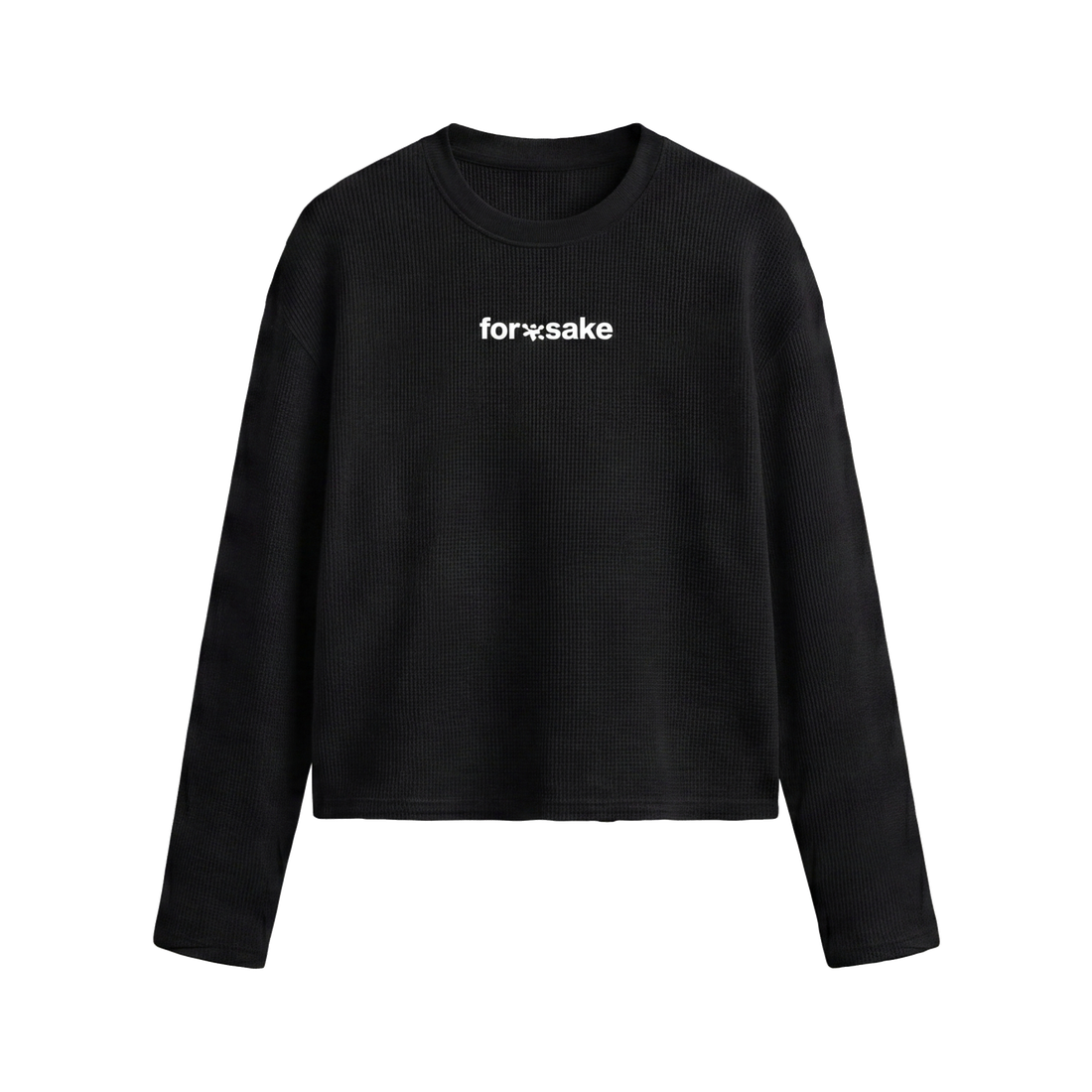 FFS restored original first-two | original_media:gid://shopify/MediaImage/30695166640231 | position:2 | Forfksake Warning Label Waffle Long Sleeve Black