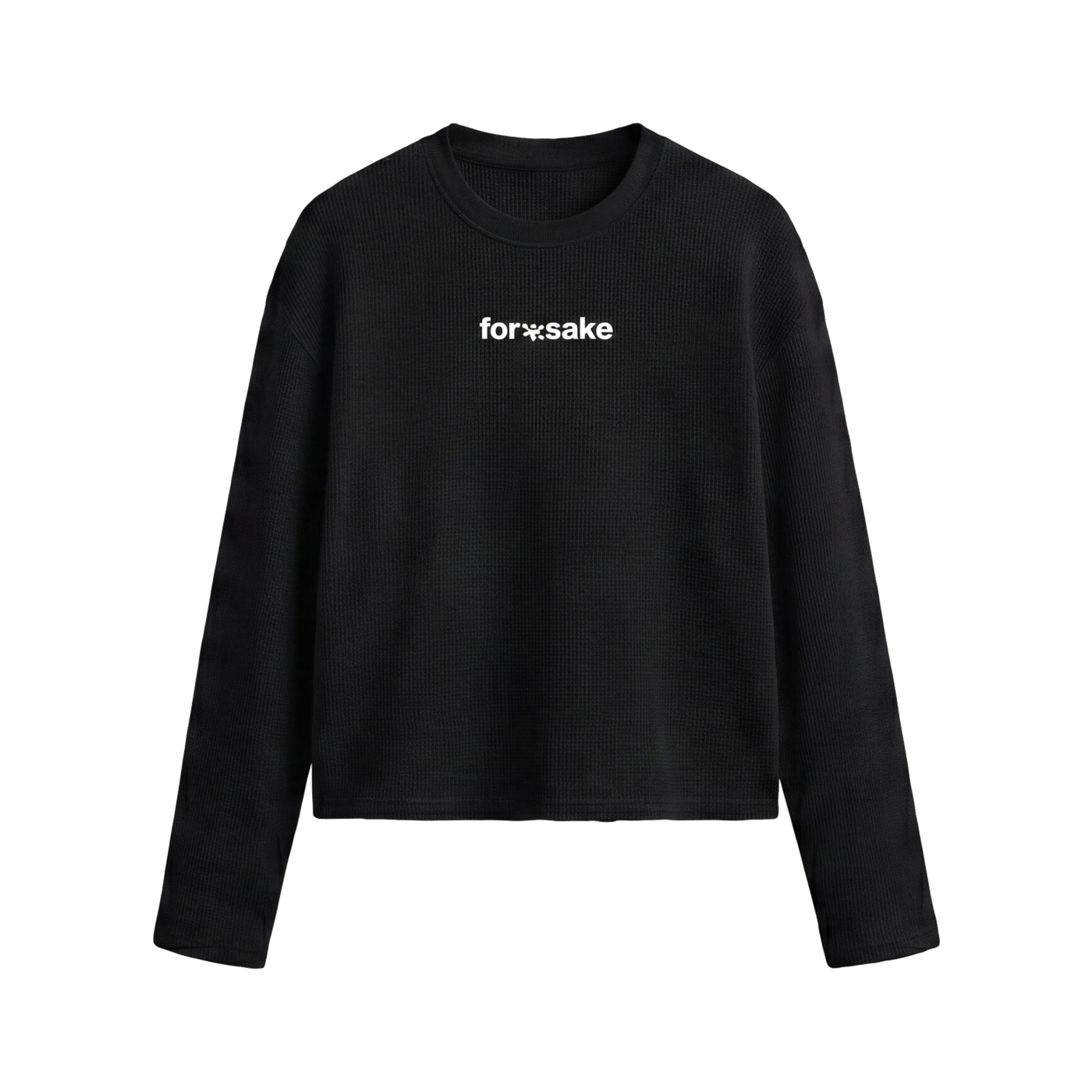 FFS restored original first-two | original_media:gid://shopify/MediaImage/30695166640231 | position:2 | Forfksake Warning Label Waffle Long Sleeve Black