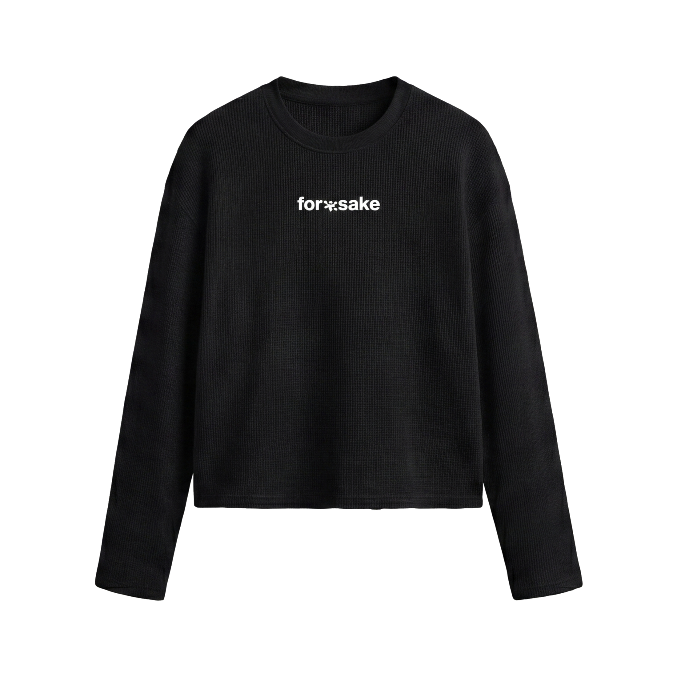 FFS restored original first-two | original_media:gid://shopify/MediaImage/30695166640231 | position:2 | Forfksake Warning Label Waffle Long Sleeve Black