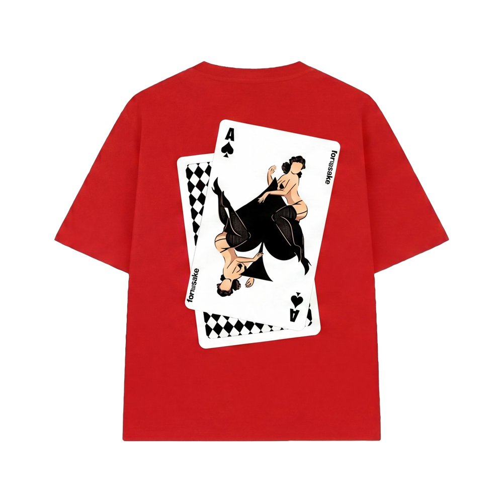 FFS restored original first-two | original_media:gid://shopify/MediaImage/30695014531175 | position:1 | Forfksake Play Your Hand Red T-Shirt