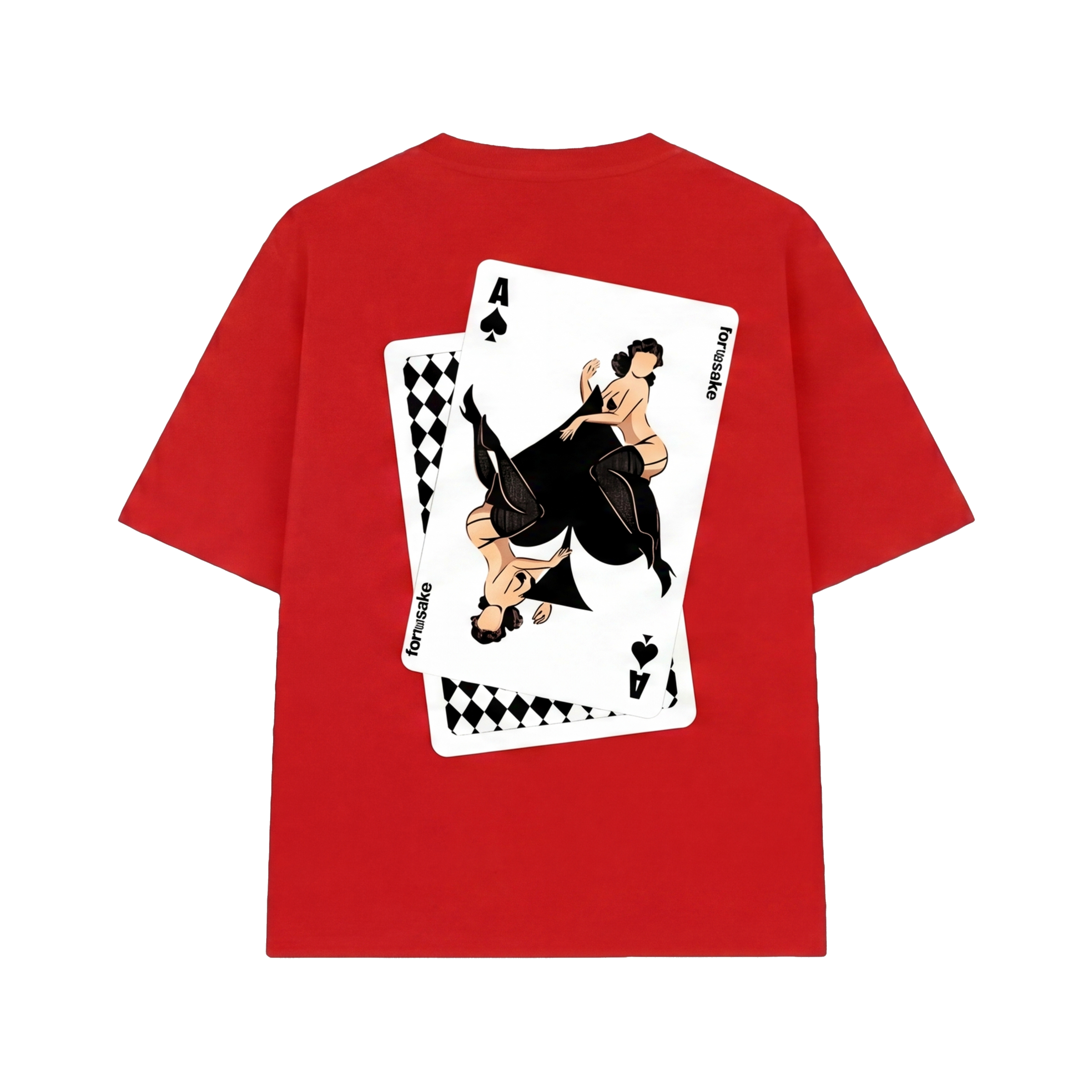 FFS restored original first-two | original_media:gid://shopify/MediaImage/30695014531175 | position:1 | Forfksake Play Your Hand Red T-Shirt