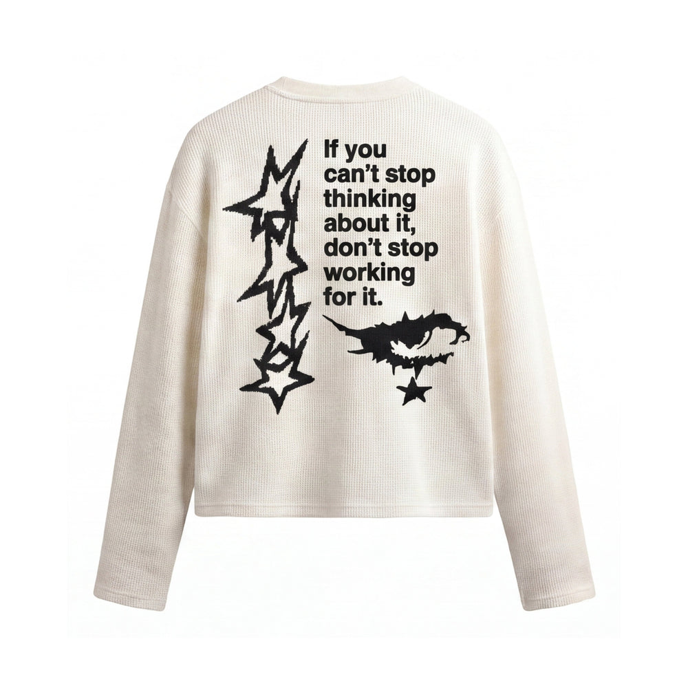 FFS restored original first-two | original_media:gid://shopify/MediaImage/30692989436007 | position:1 | Forfksake Don't Stop Working Waffle Long Sleeve Off White