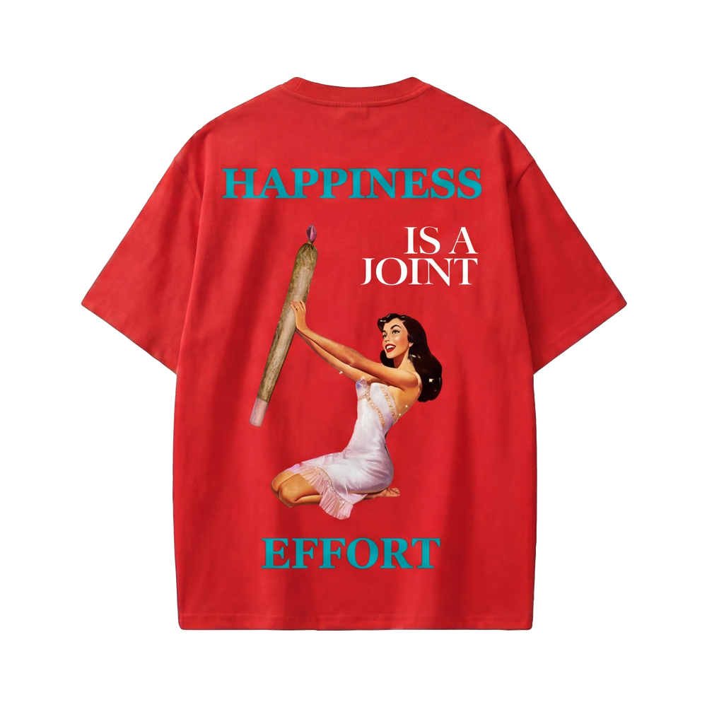 FFS restored original first-two | original_media:gid://shopify/MediaImage/30695040450663 | position:2 | Forfksake Happiness Is A Joint Effort T-Shirt(red)