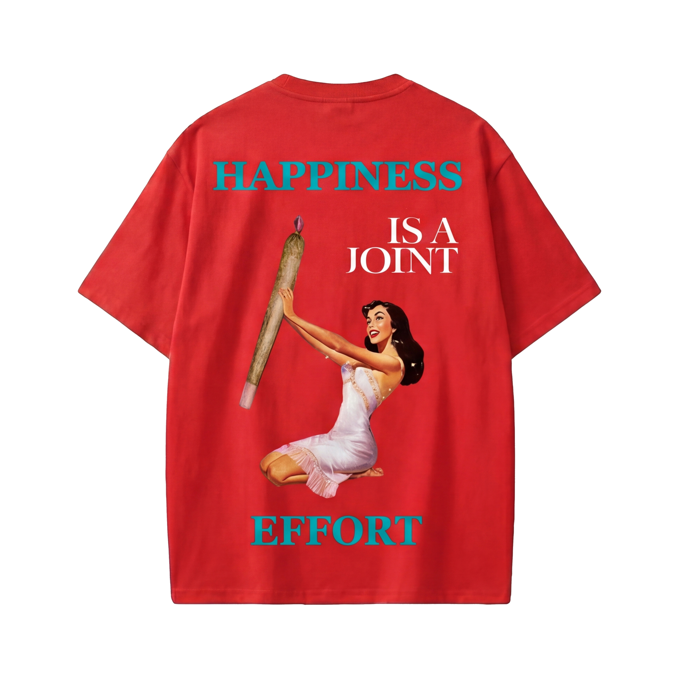 FFS restored original first-two | original_media:gid://shopify/MediaImage/30695040450663 | position:2 | Forfksake Happiness Is A Joint Effort T-Shirt(red)