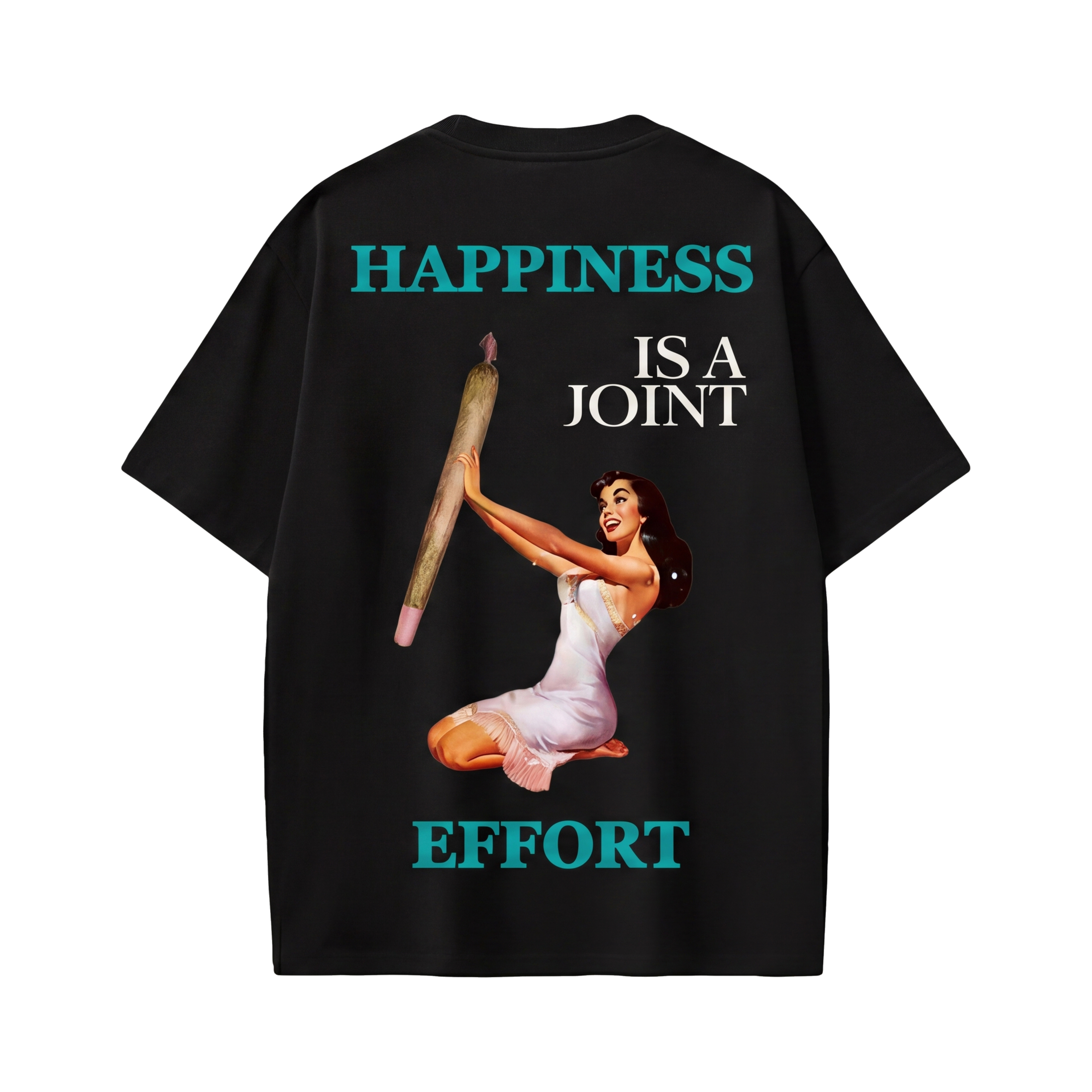 FFS restored original first-two | original_media:gid://shopify/MediaImage/30695040319591 | position:2 | Forfksake Happiness Is A Joint Effort T-Shirt(black)
