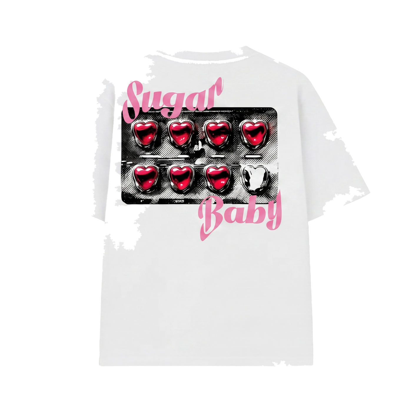 FFS restored original first-two | original_media:gid://shopify/MediaImage/30695011876967 | position:1 | Forfksake Sugar Baby Pills White T-Shirt