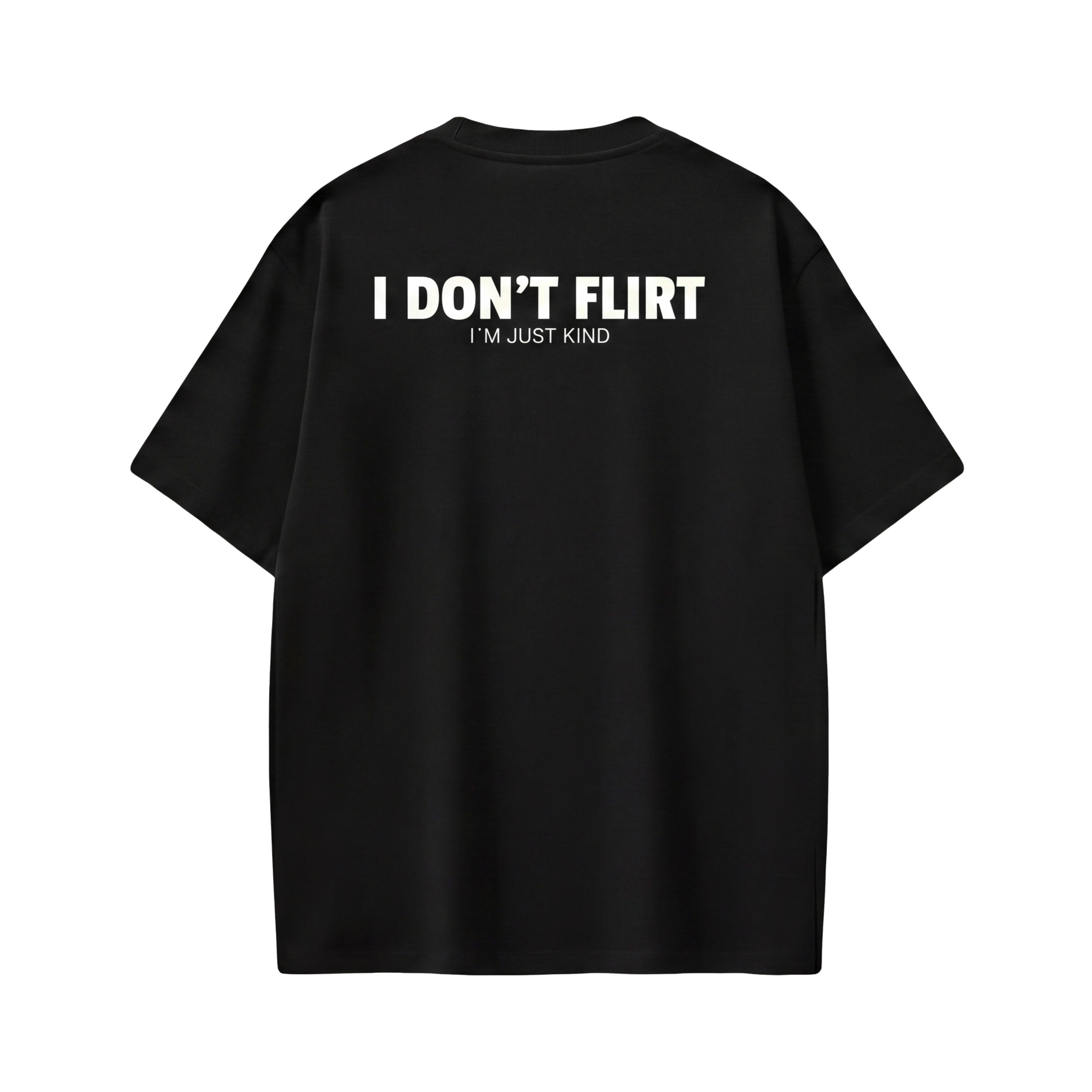 FFS restored original first-two | original_media:gid://shopify/MediaImage/30695022755943 | position:2 | Forfksake I Don't Flirt Black T-Shirt