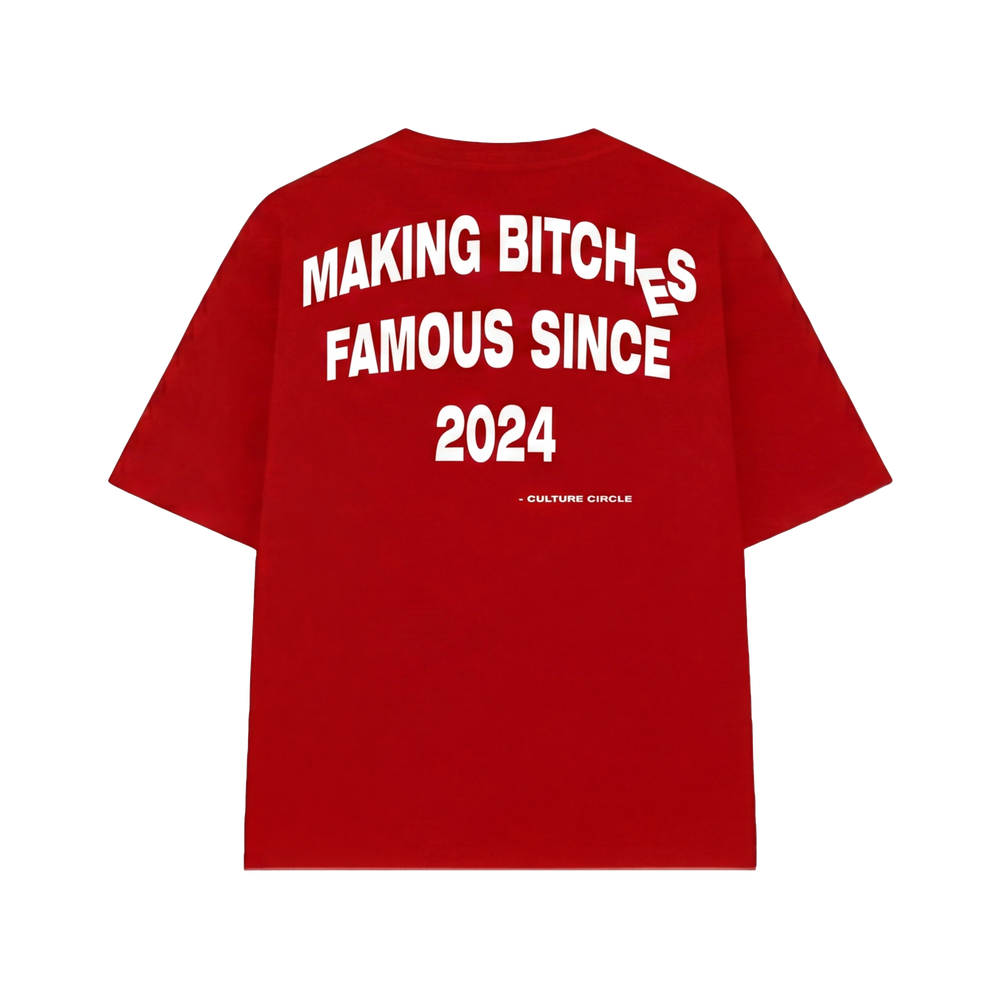 FFS restored original first-two | original_media:gid://shopify/MediaImage/30695168606311 | position:2 | Making Bitches Famous Red T-Shirt (Forfksake × Culture Circle)