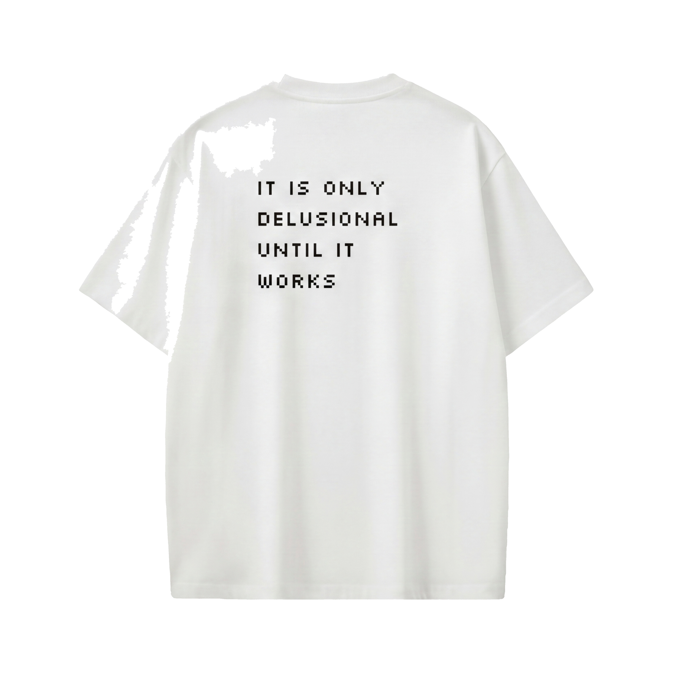 FFS restored original first-two | original_media:gid://shopify/MediaImage/30695019544679 | position:1 | Forfksake Delusional GPT White T-Shirt