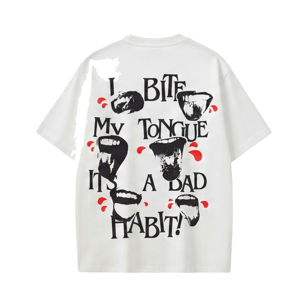 FFS restored original first-two | original_media:gid://shopify/MediaImage/30695042285671 | position:1 | Forfksake I Bite My Tounge It_s A Bad Habit T-Shirt(white)